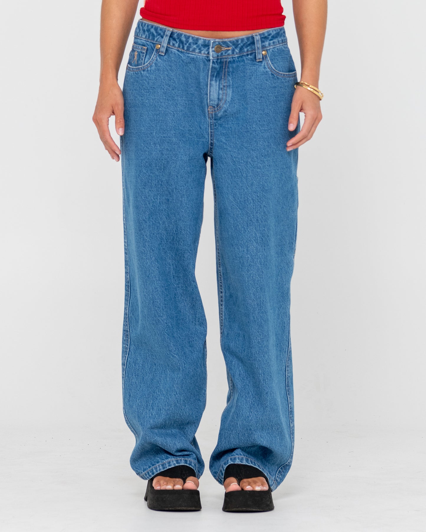 RISQUE BETHANY BAGGY LOW RISE DENIM JEAN