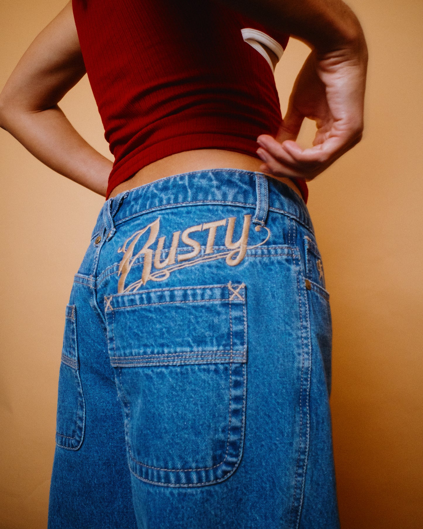 RISQUE BETHANY BAGGY LOW RISE DENIM JEAN