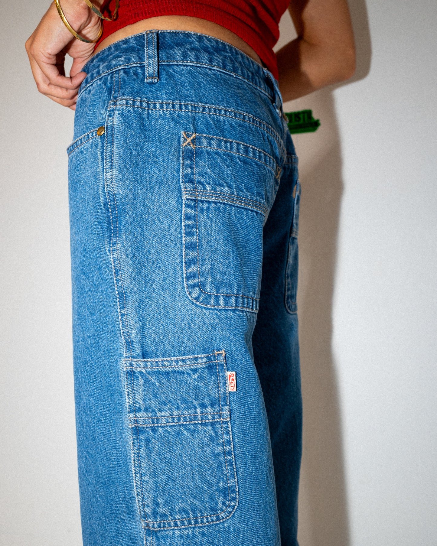 RISQUE BETHANY BAGGY LOW RISE DENIM JEAN