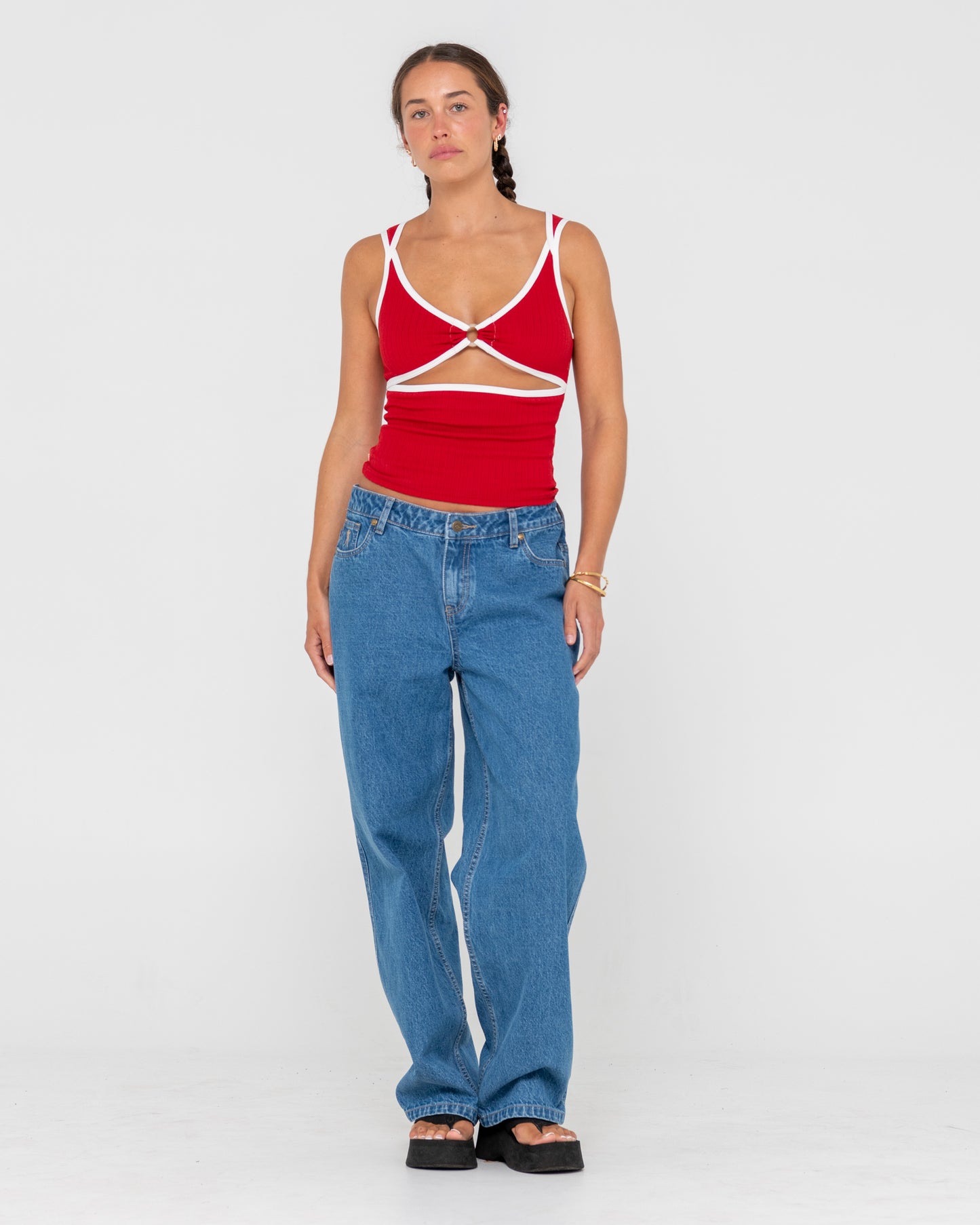 RISQUE BETHANY BAGGY LOW RISE DENIM JEAN