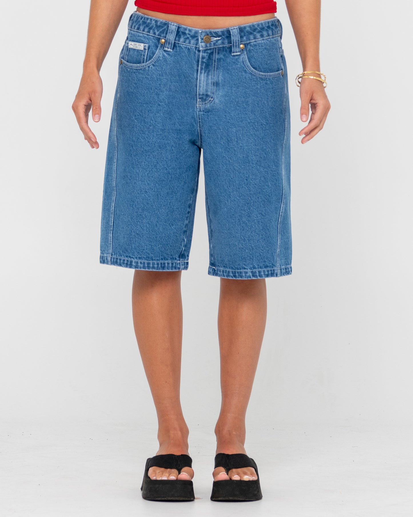 LEGLESS LOW RISE DENIM JORT