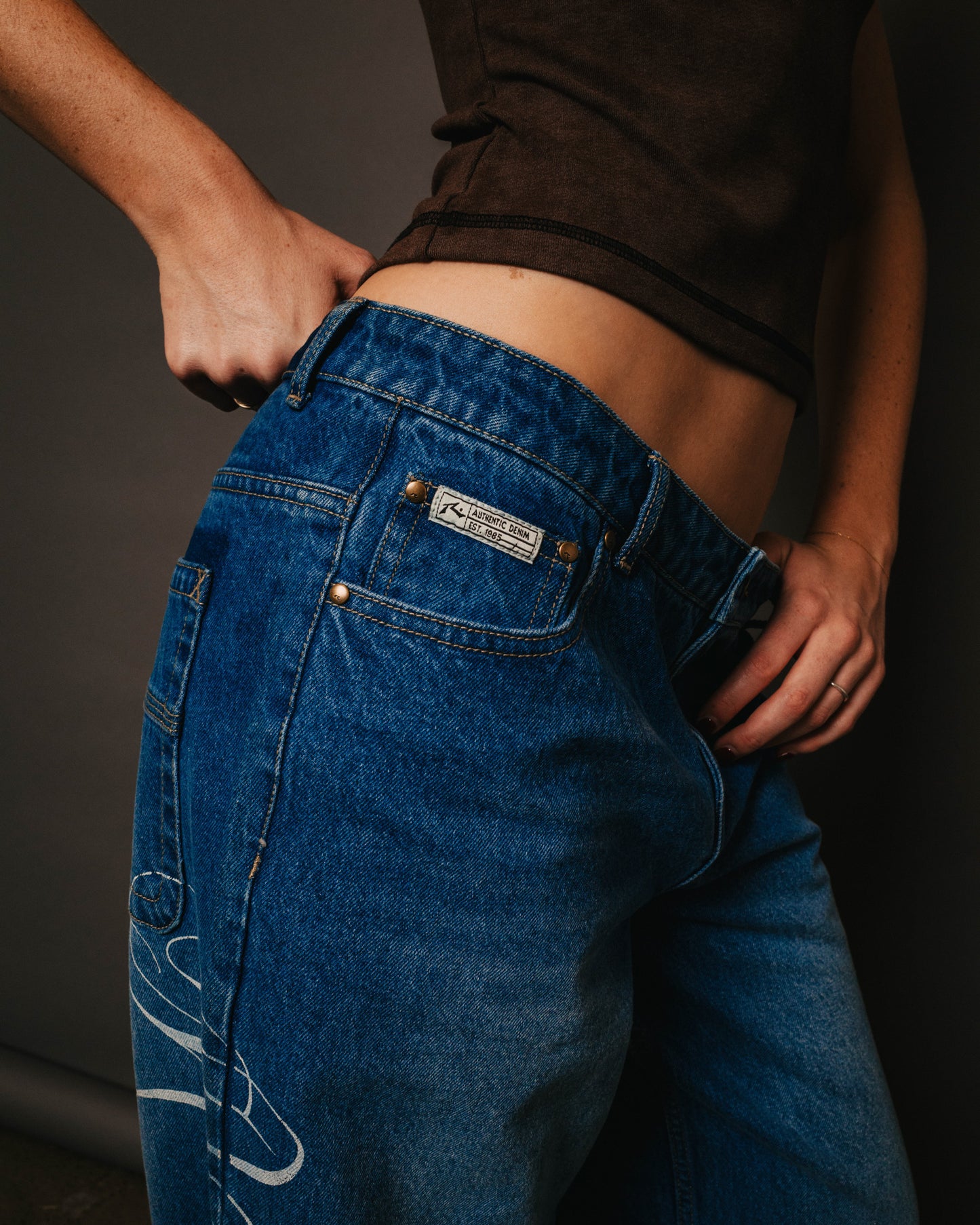 HE GHOSTED BETHANY BAGGY LOW RISE JEAN