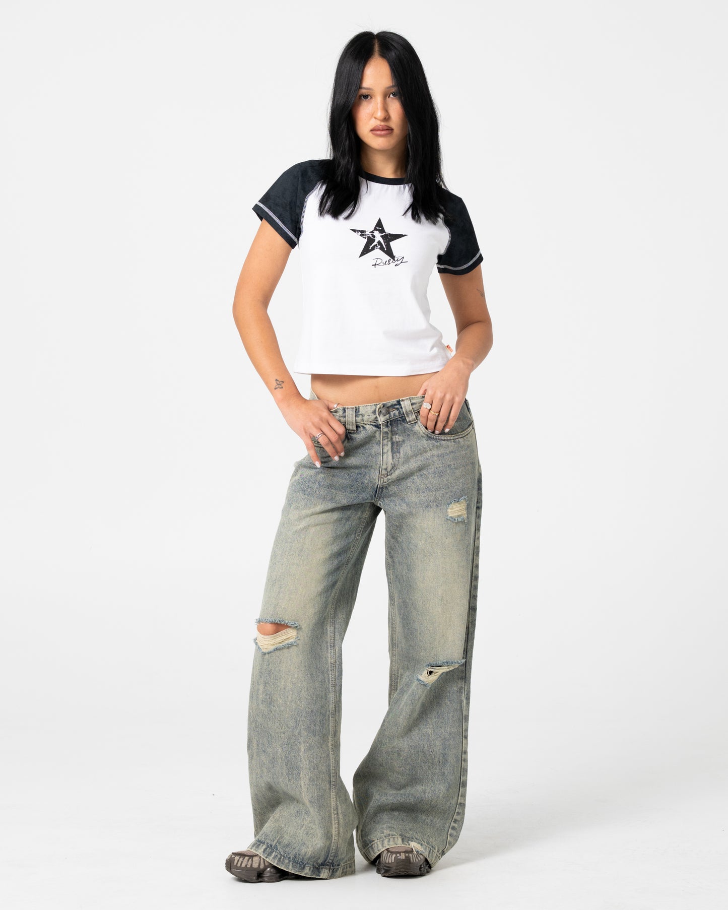 STARRED DEVIL RAGLAN BABY TEE