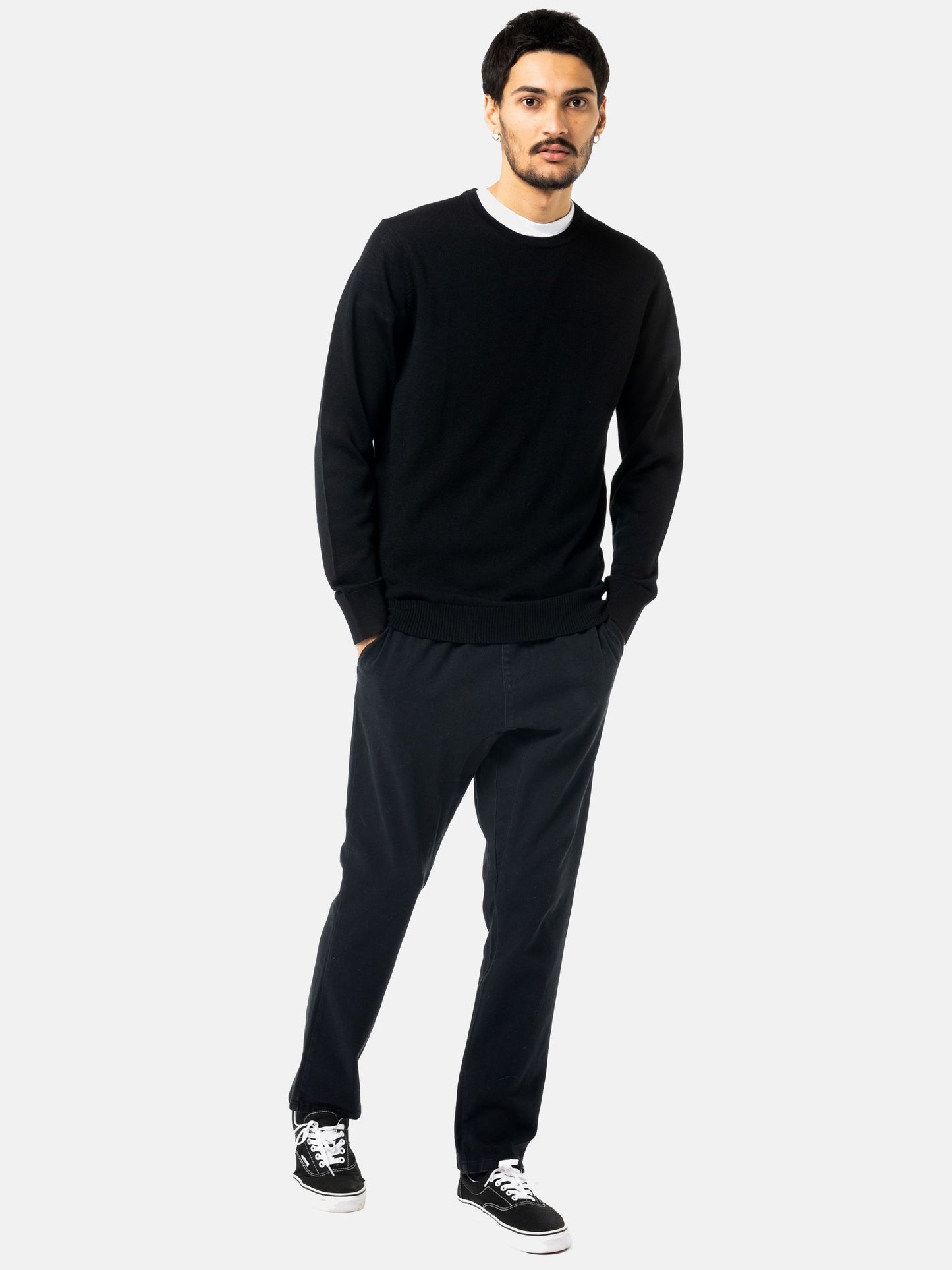 SLUNG CREW NECK LAYERING KNIT