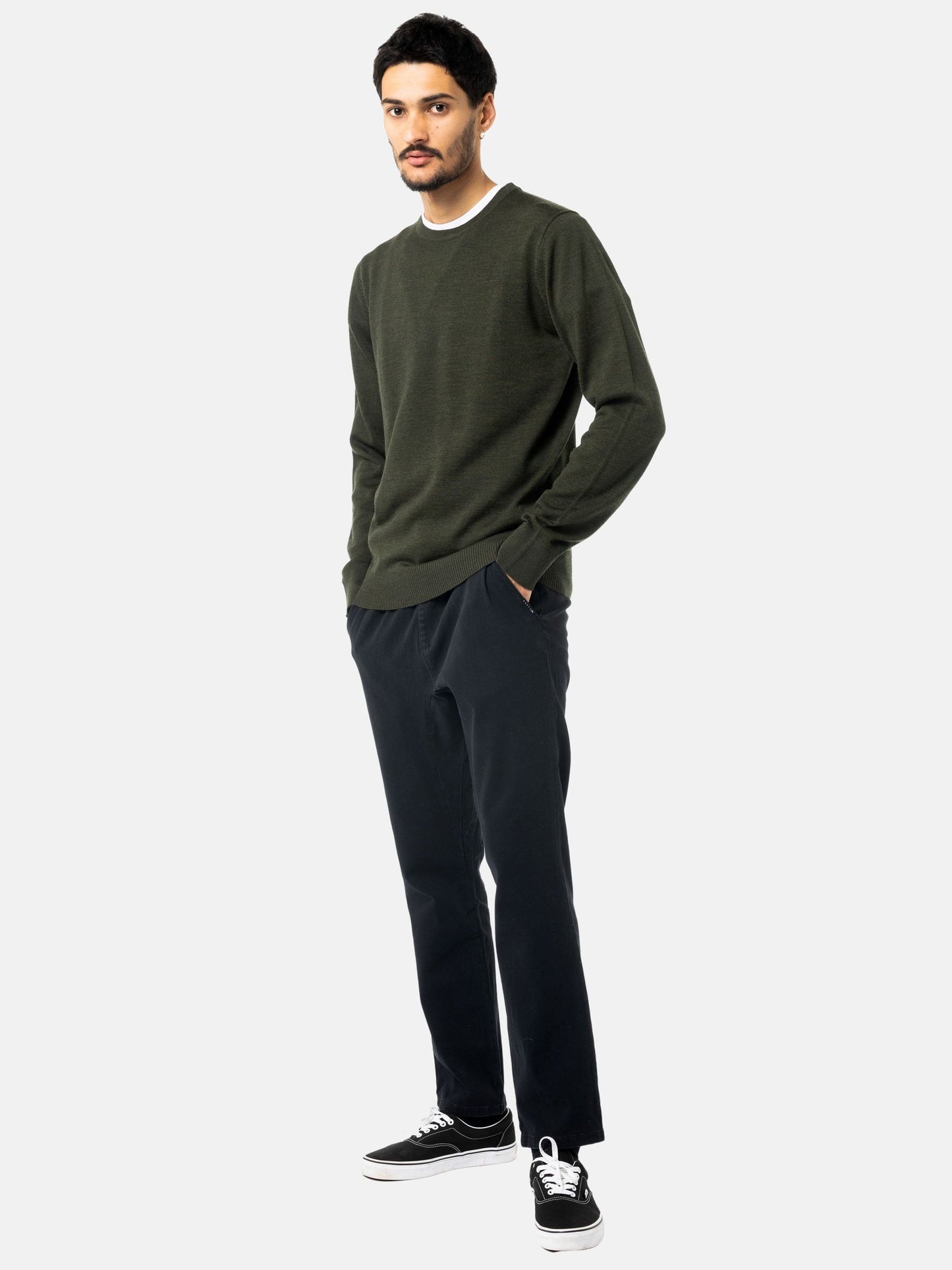 SLUNG CREW NECK LAYERING KNIT