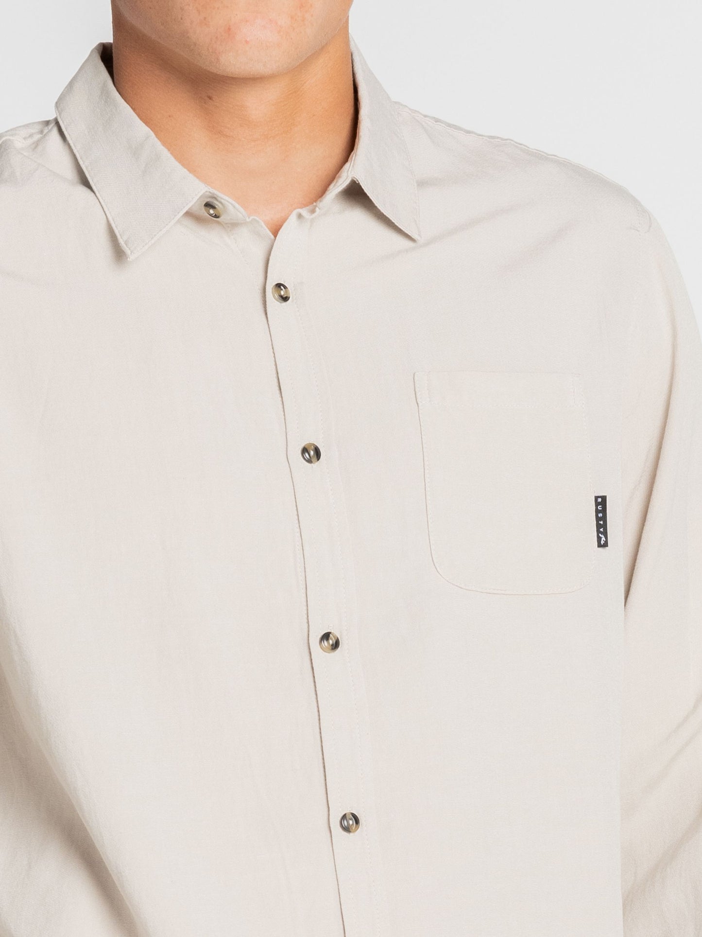 OVERTONE LONG SLEEVE LINEN SHIRT
