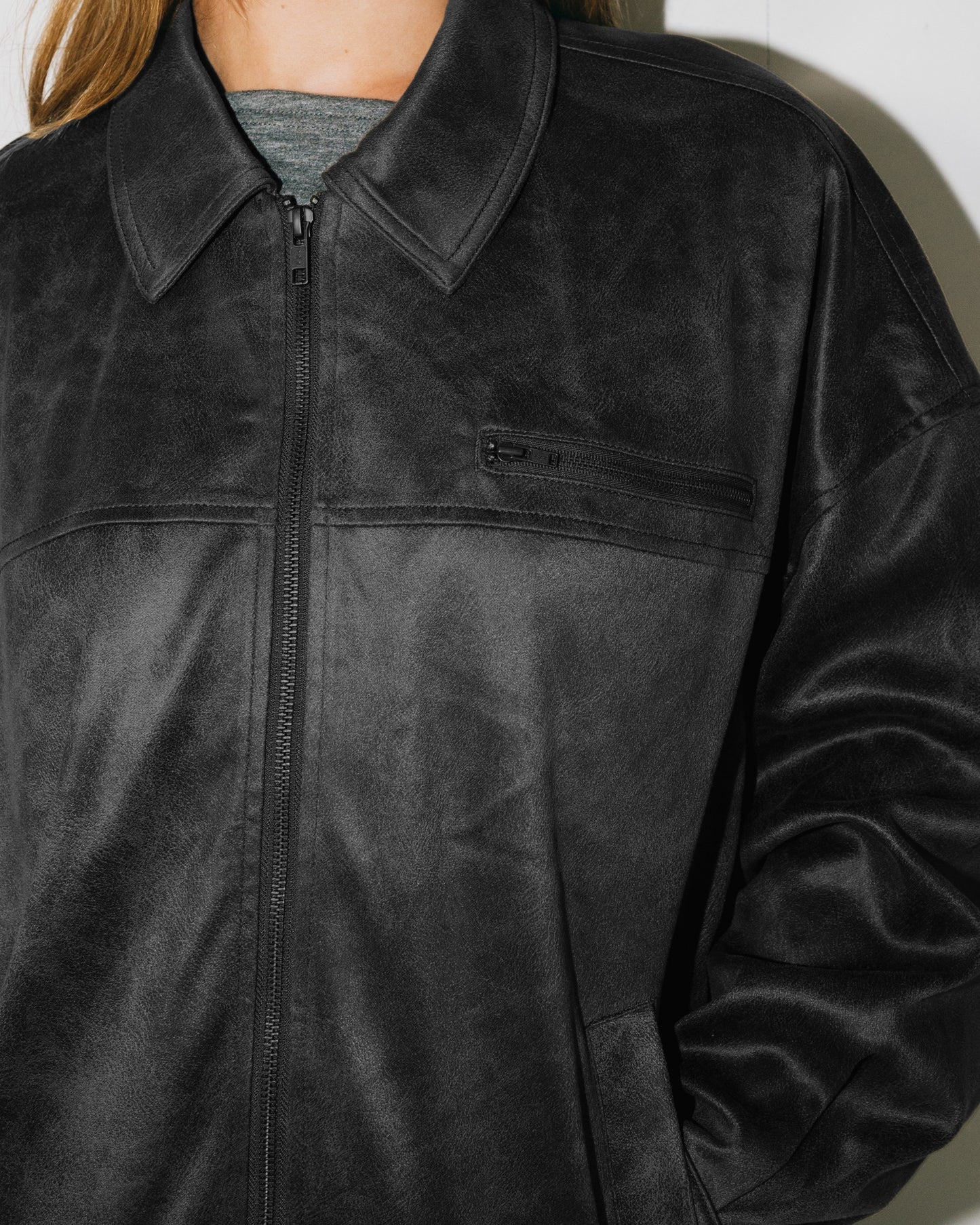BACK STREET FAUX LEATHER JACKET