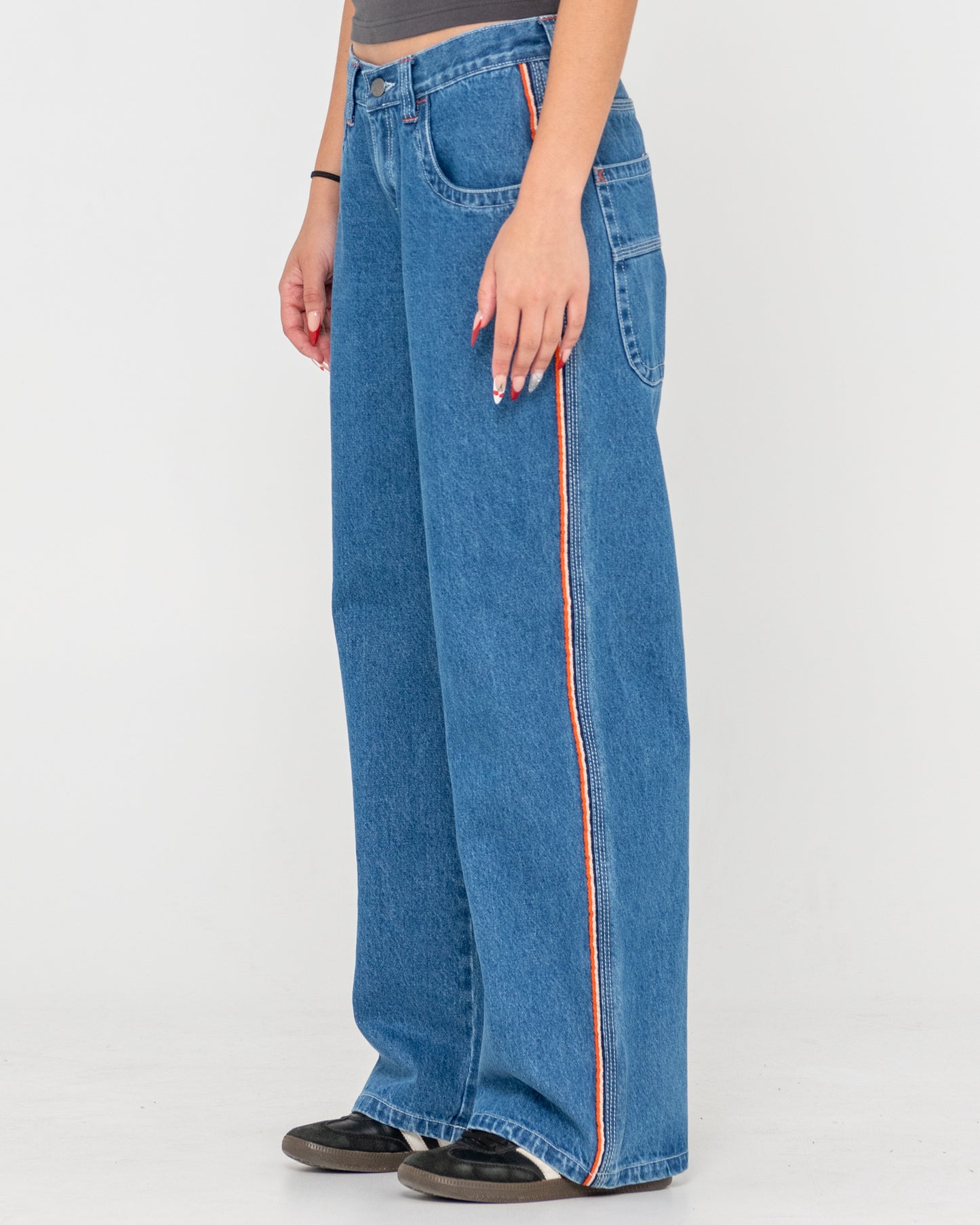 FLIP MOMMY LOW RISE WIDE LEG DENIM PANT