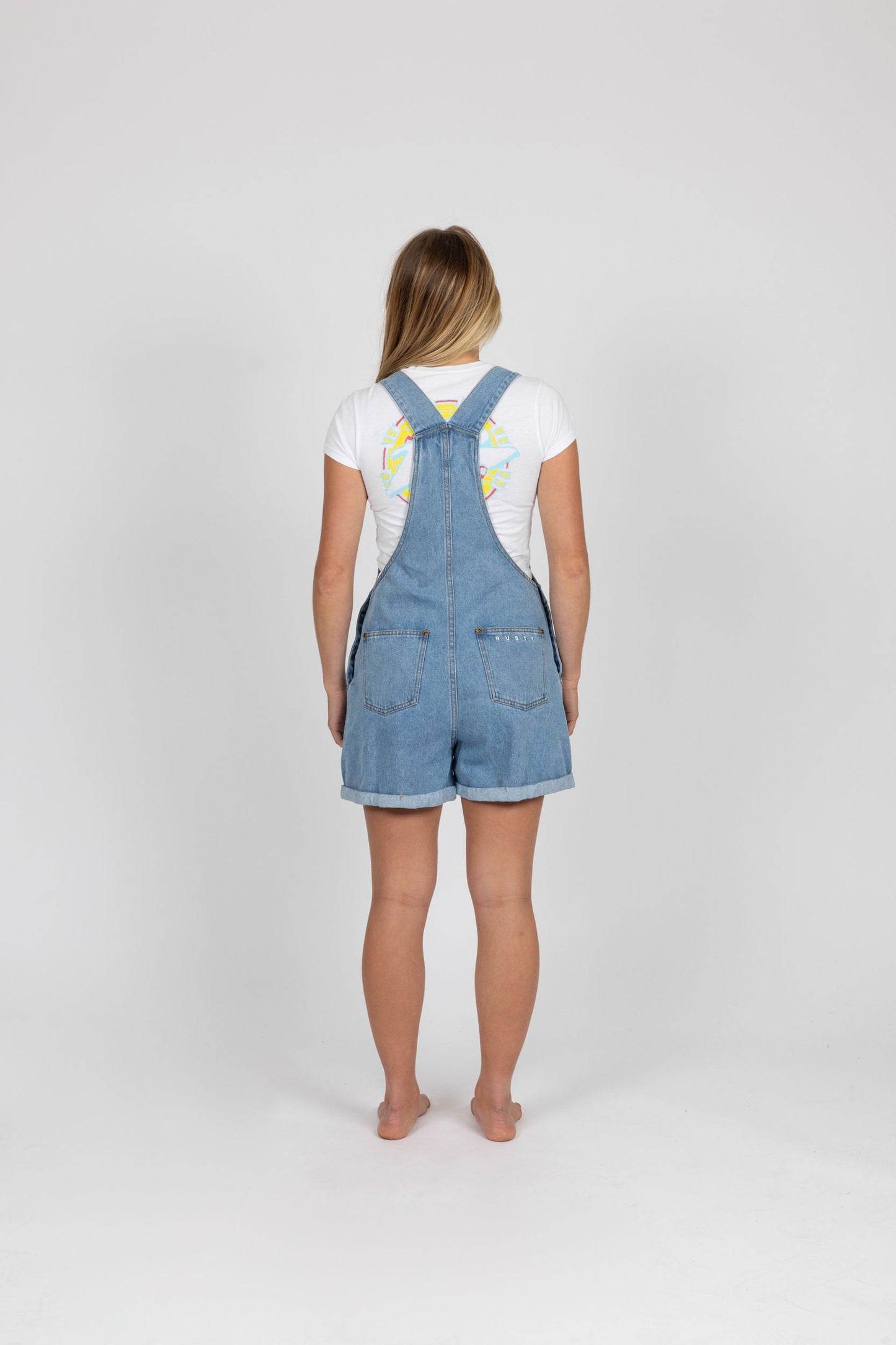 ACE DENIM OVERALL SHORTS