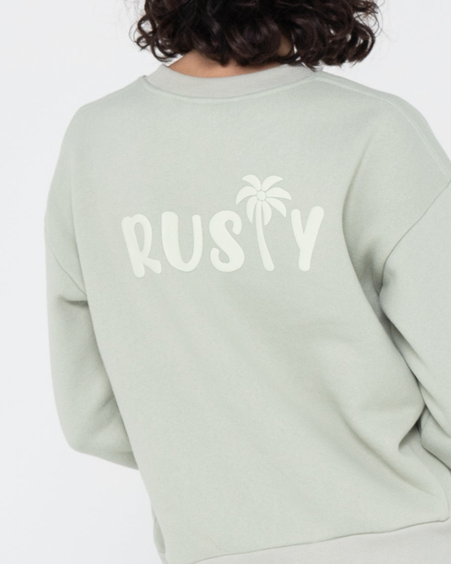 RUSTY PALM RELAXED CREW FLEECE