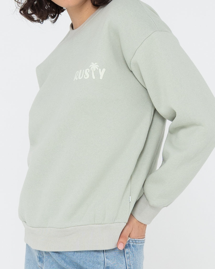 RUSTY PALM RELAXED CREW FLEECE