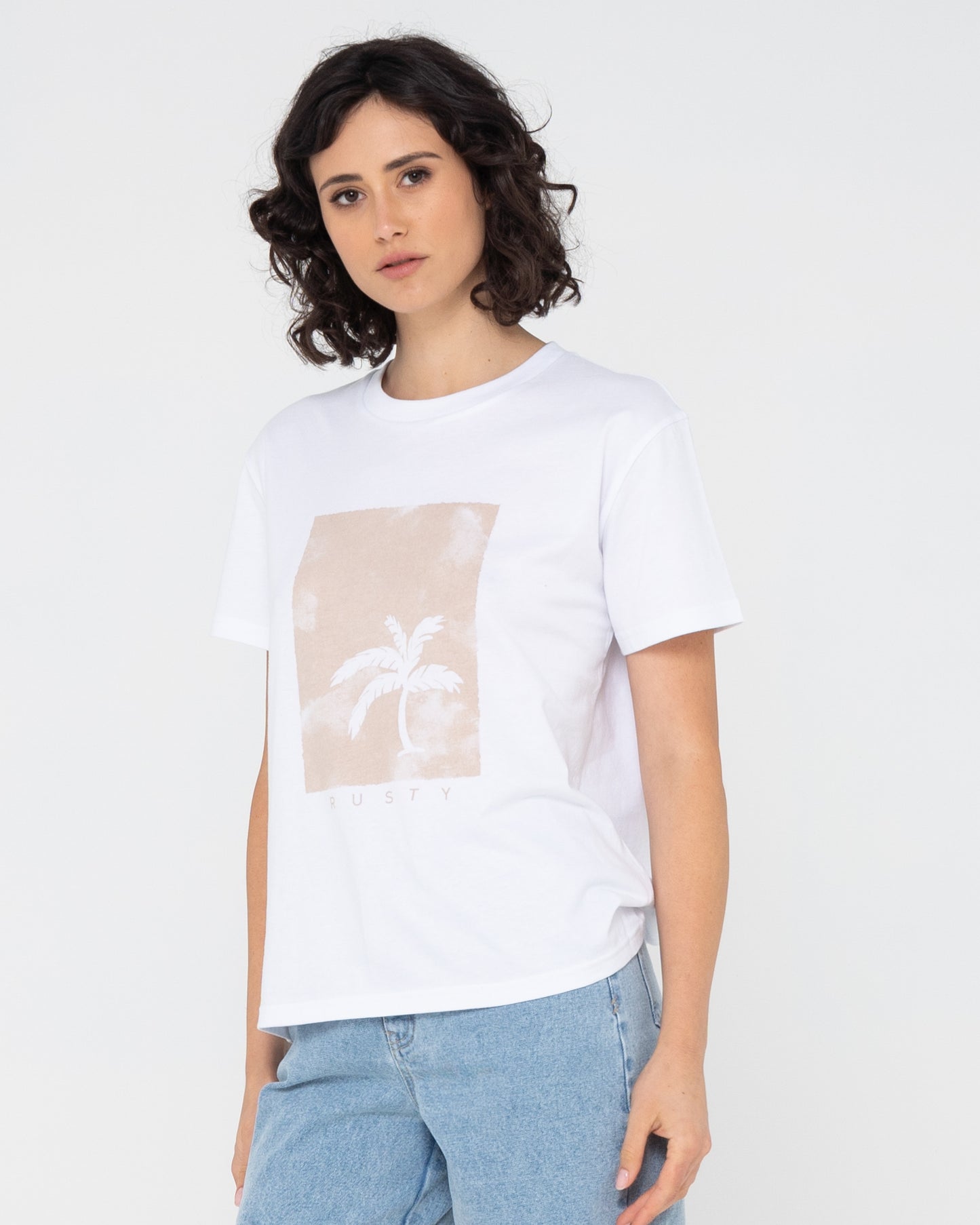 SUNSET PALM ORGANIC COTTON RELAXED TEE