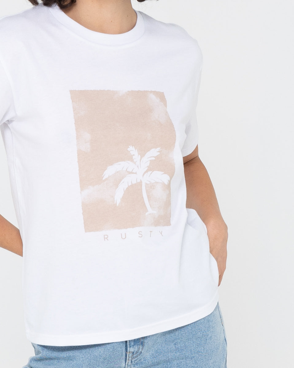 SUNSET PALM ORGANIC COTTON RELAXED TEE