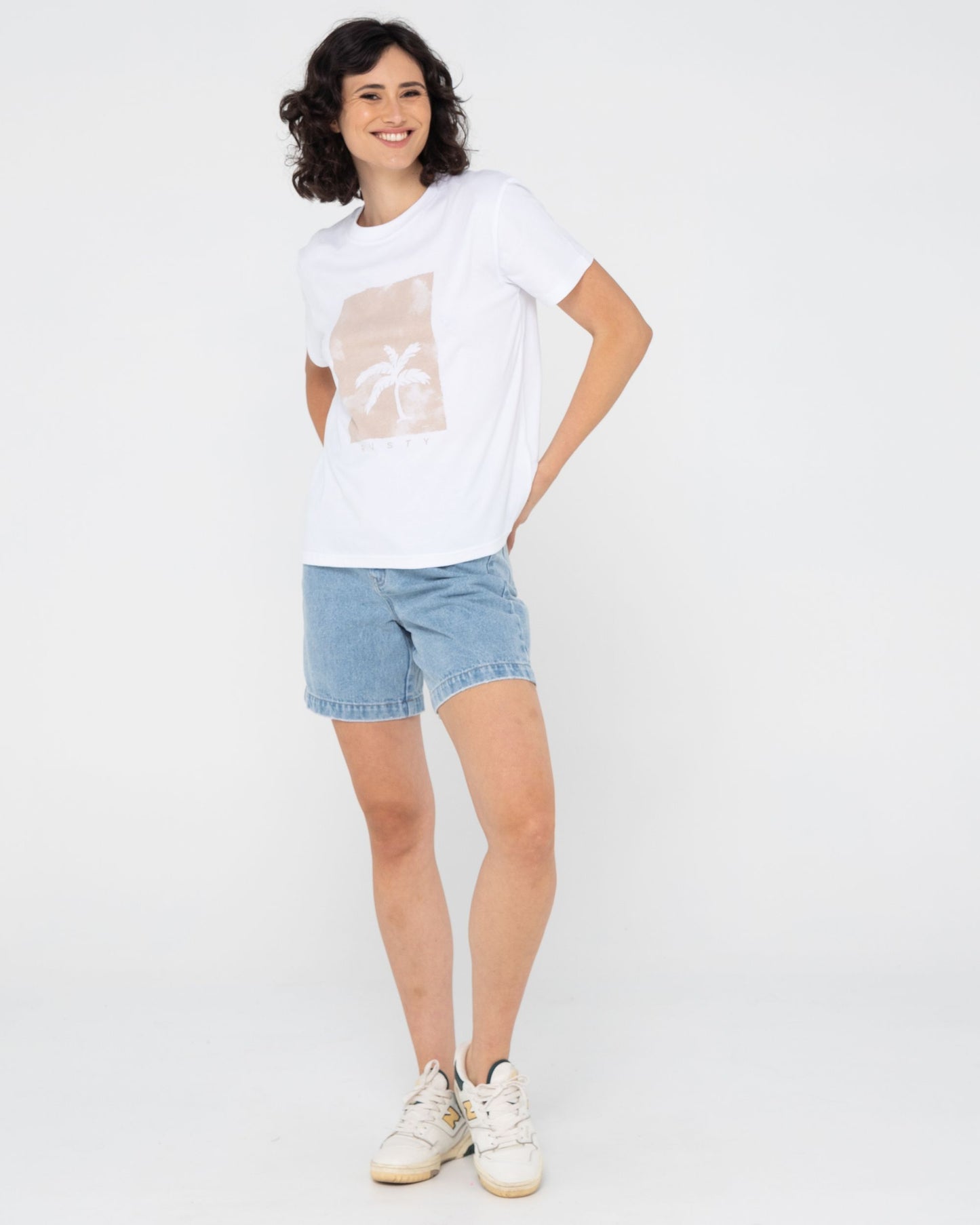 SUNSET PALM ORGANIC COTTON RELAXED TEE