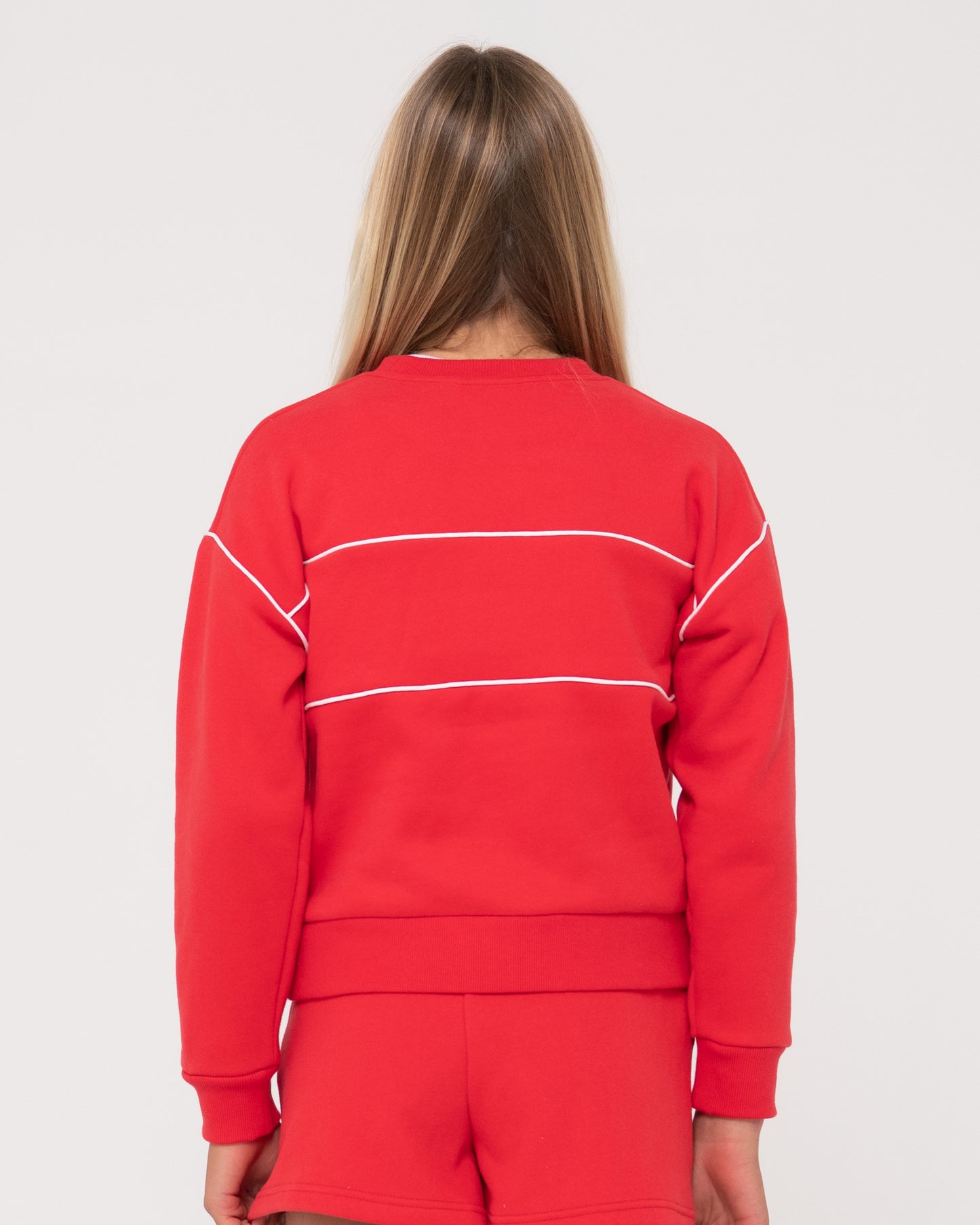 RUSTY LINE OVERSIZE CREW FLEECE GIRLS