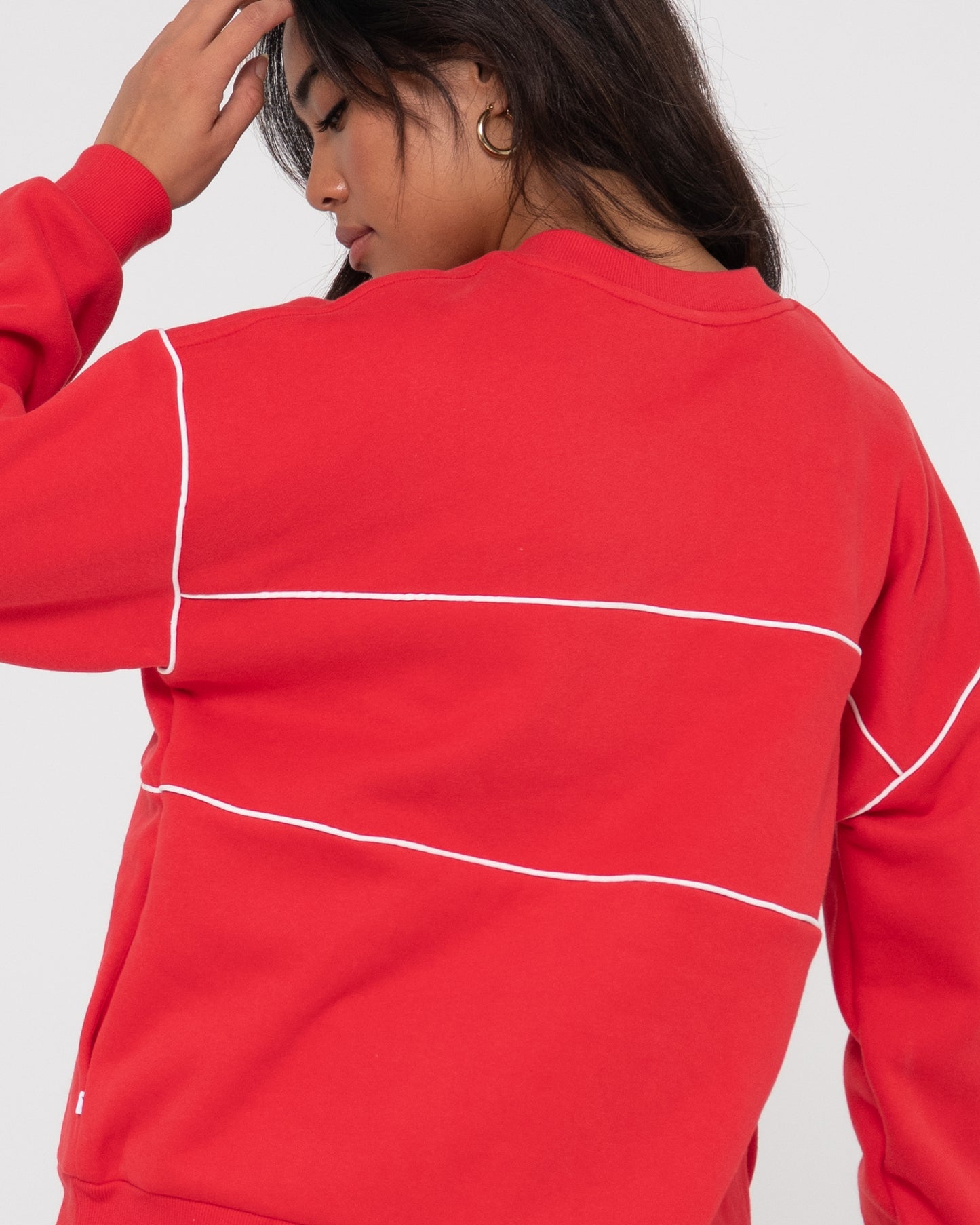 RUSTY LINE OVERSIZE CREW FLEECE