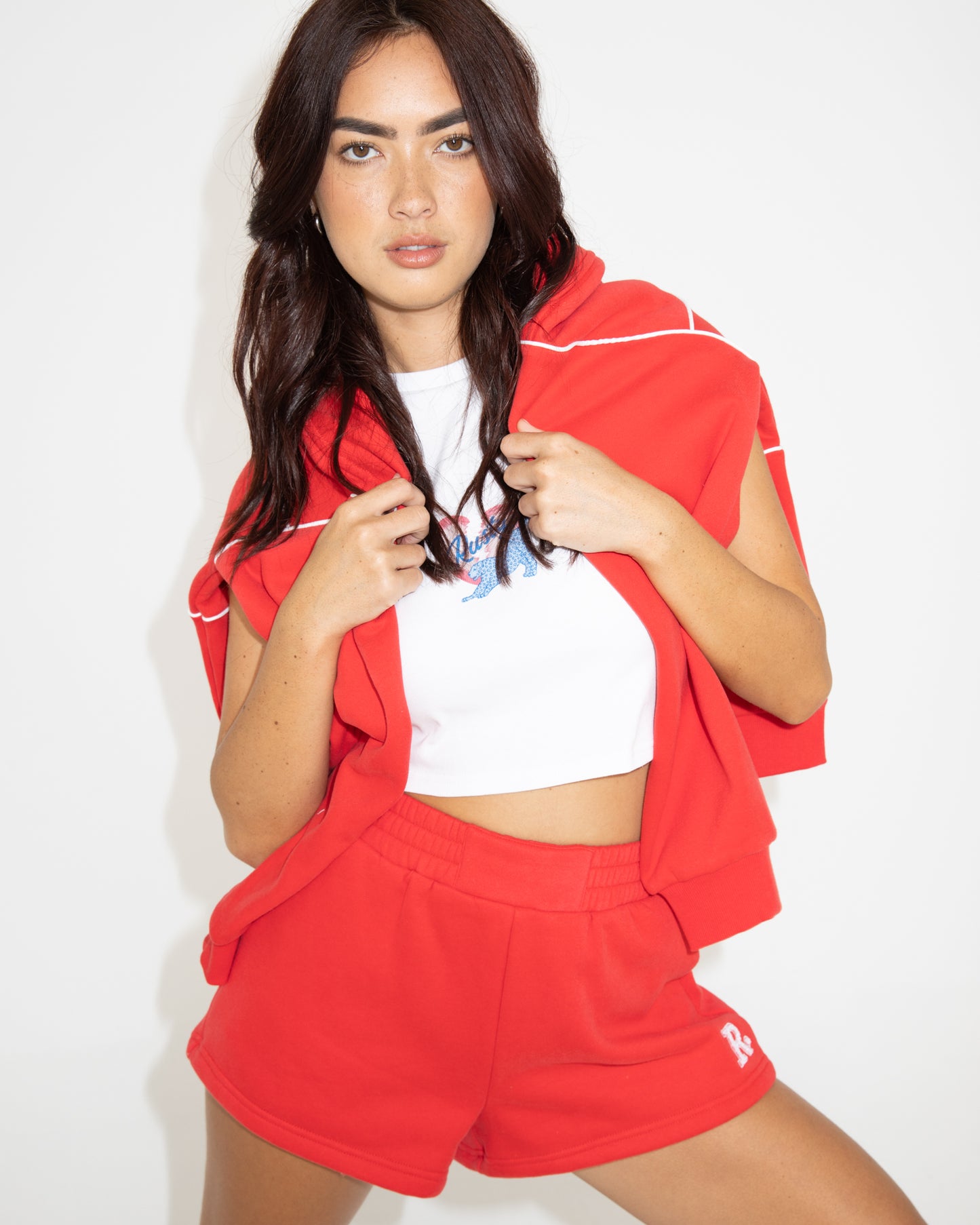 RUSTY LINE OVERSIZE CREW FLEECE