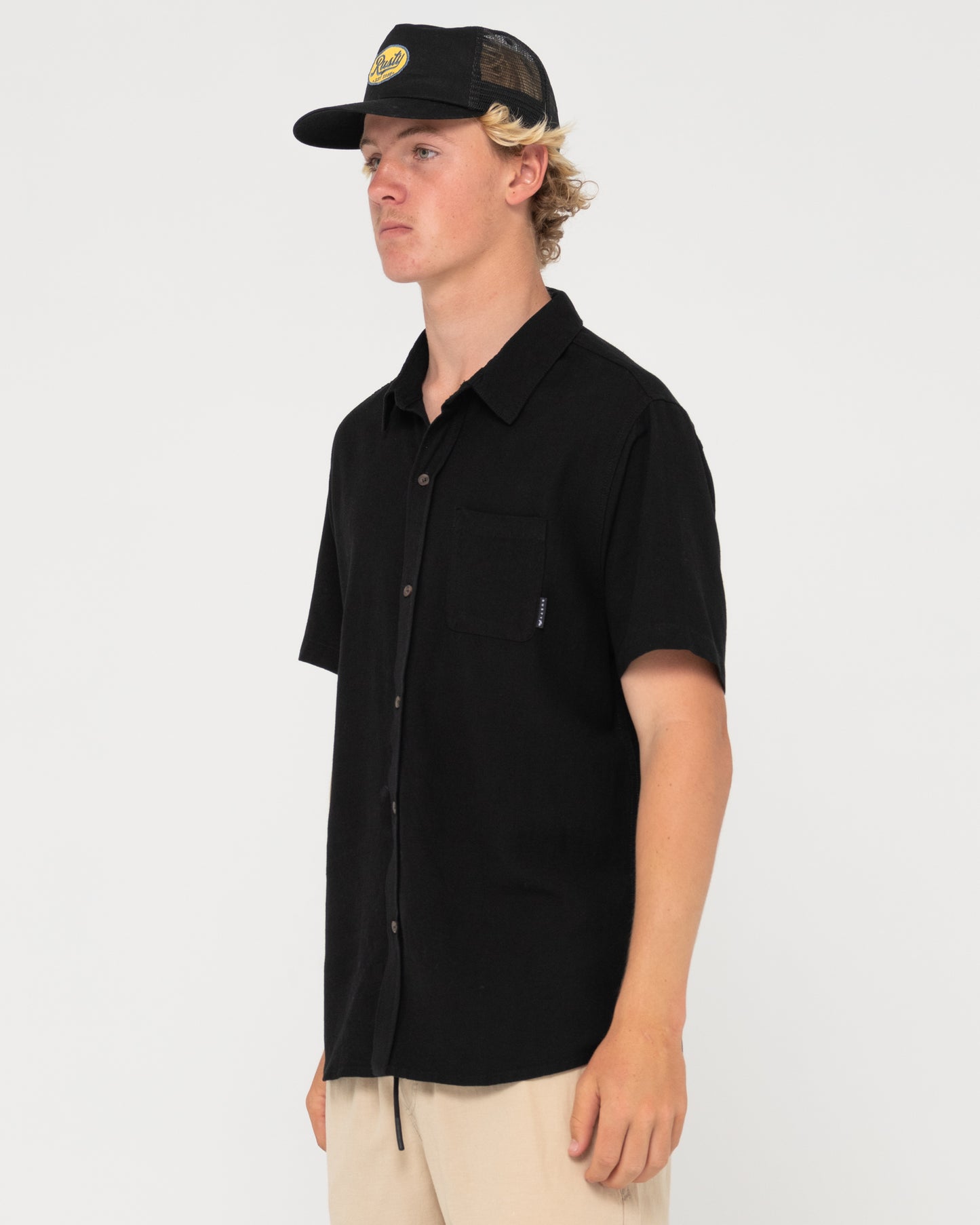 OVERTONE SHORT SLEEVE LINEN SHIRT