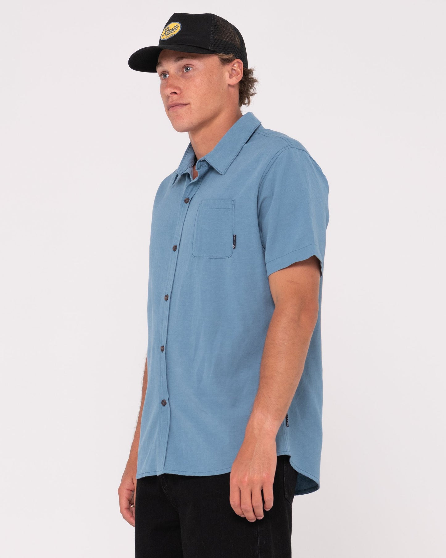 OVERTONE SHORT SLEEVE LINEN SHIRT