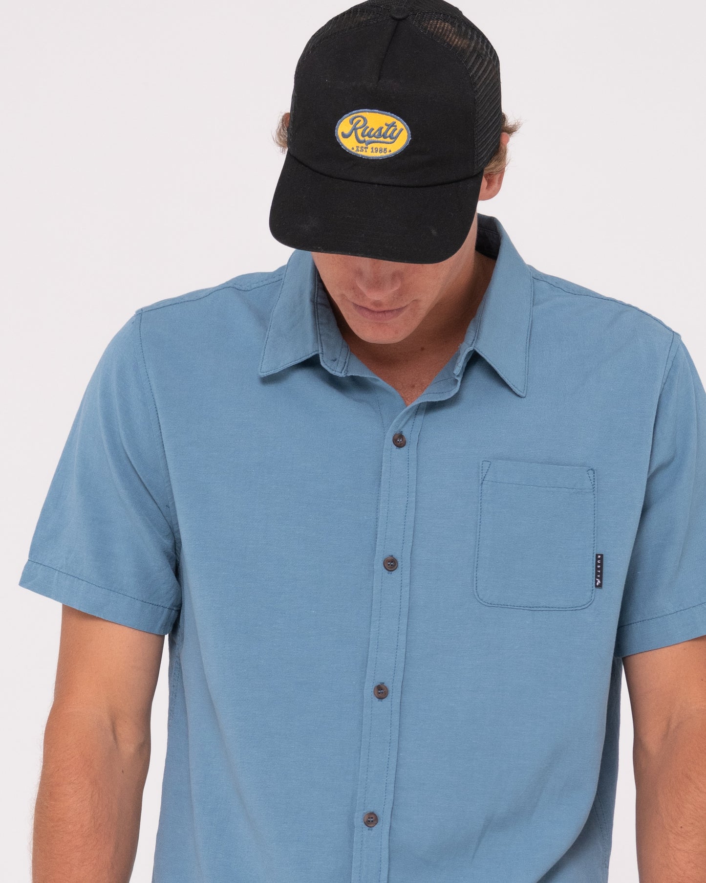 OVERTONE SHORT SLEEVE LINEN SHIRT