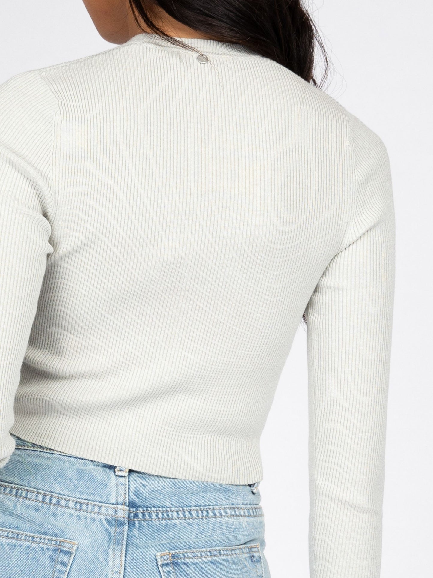 CHARIS RIBBED CROP LONG SLEEVE KNIT TOP