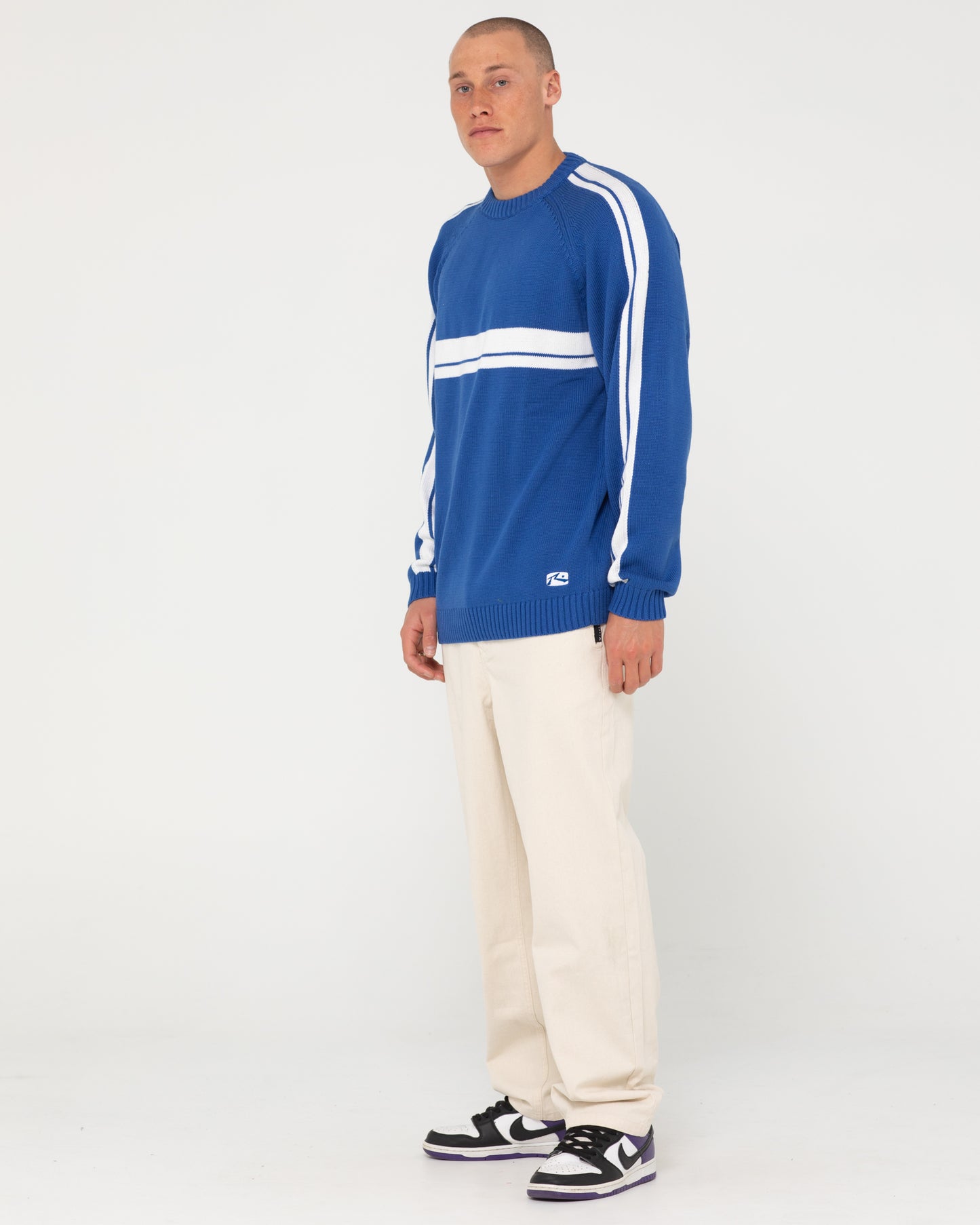 White LINES KNIT SWEATER