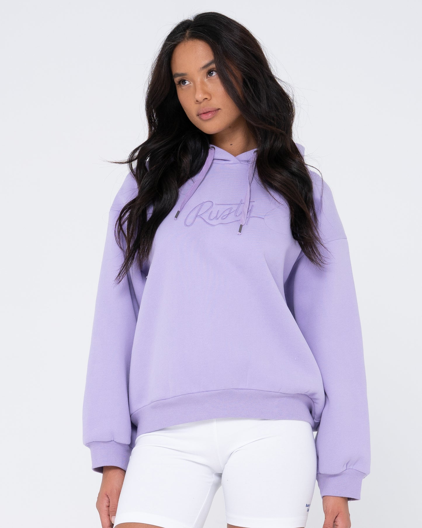 RUSTY SCRIPT OVERSIZE HOODED FLEECE
