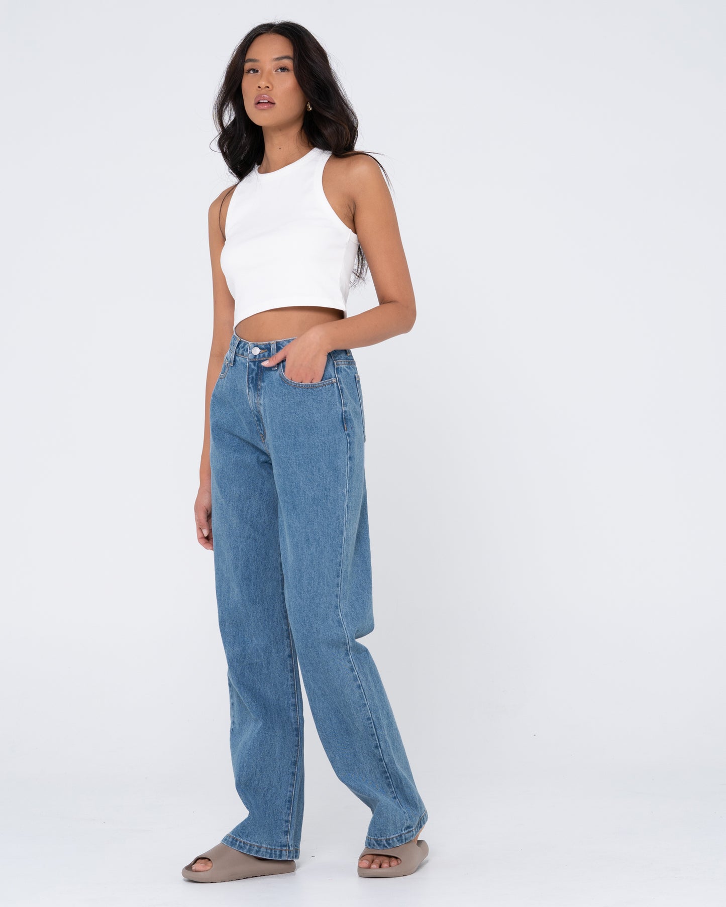 HIGH BAGGY JEAN - Sea Blue