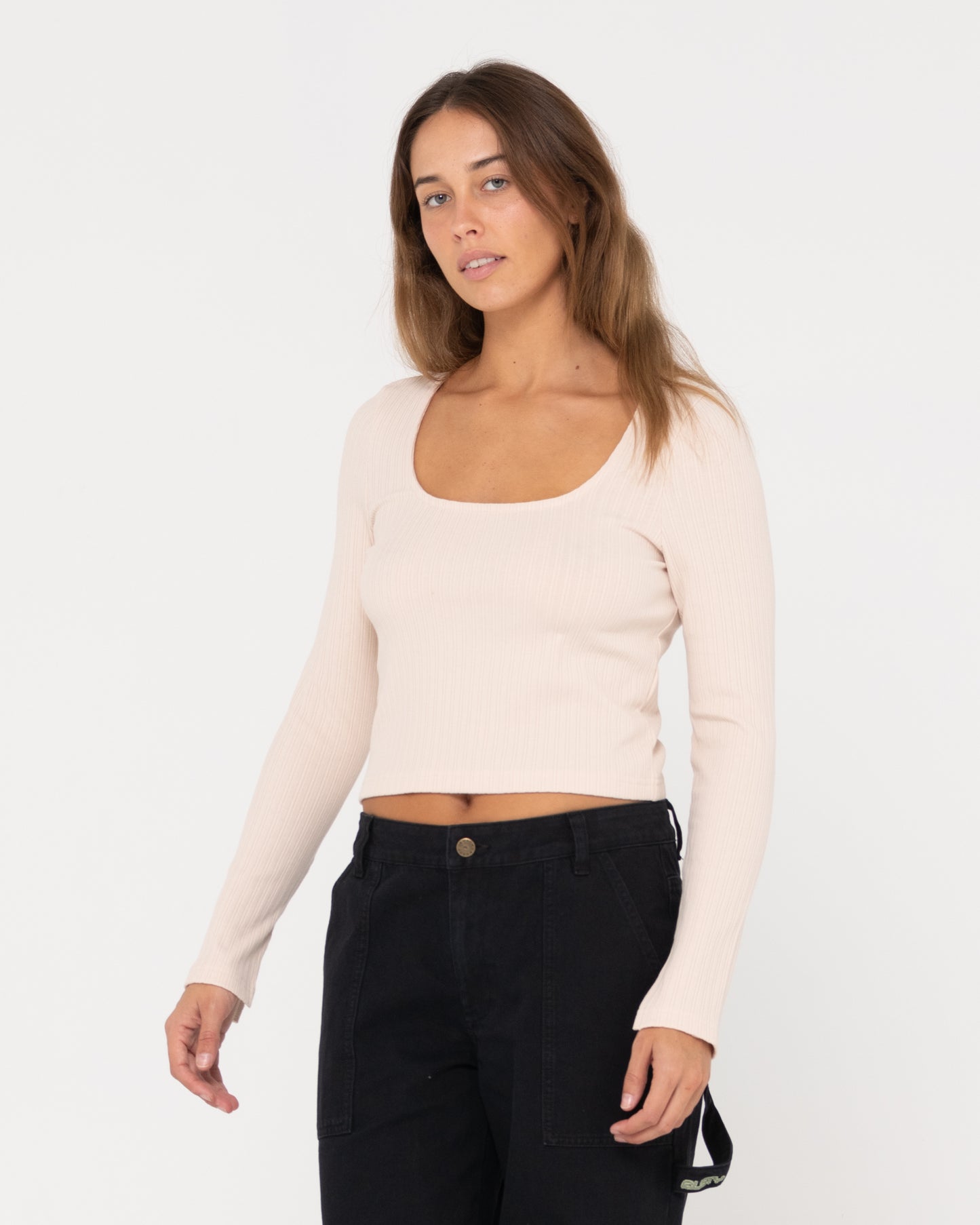 SCARLETT RIBBED LONG SLEEVE TOP