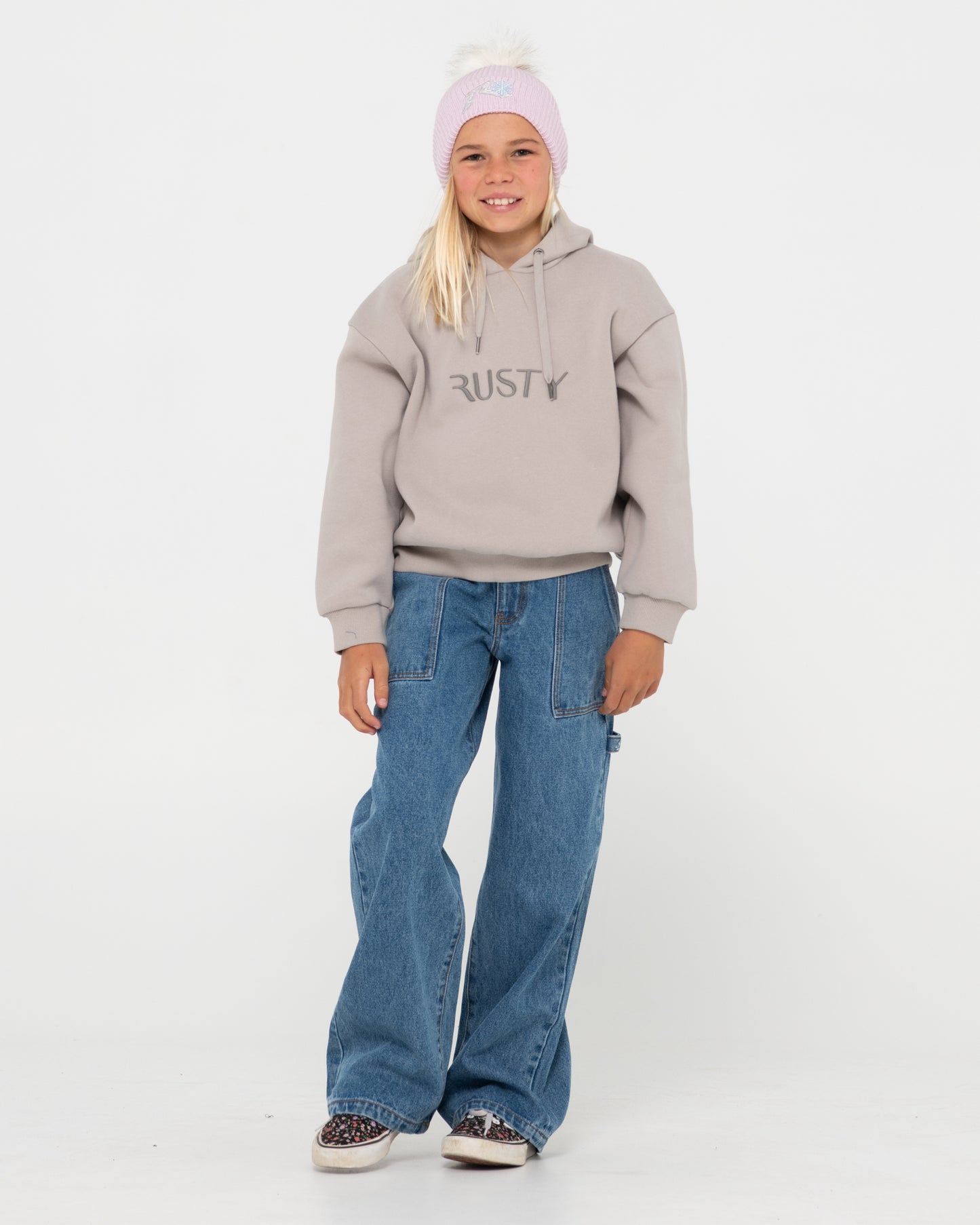 RUSTY SIGNATURE HOODED FLEECE GIRLS