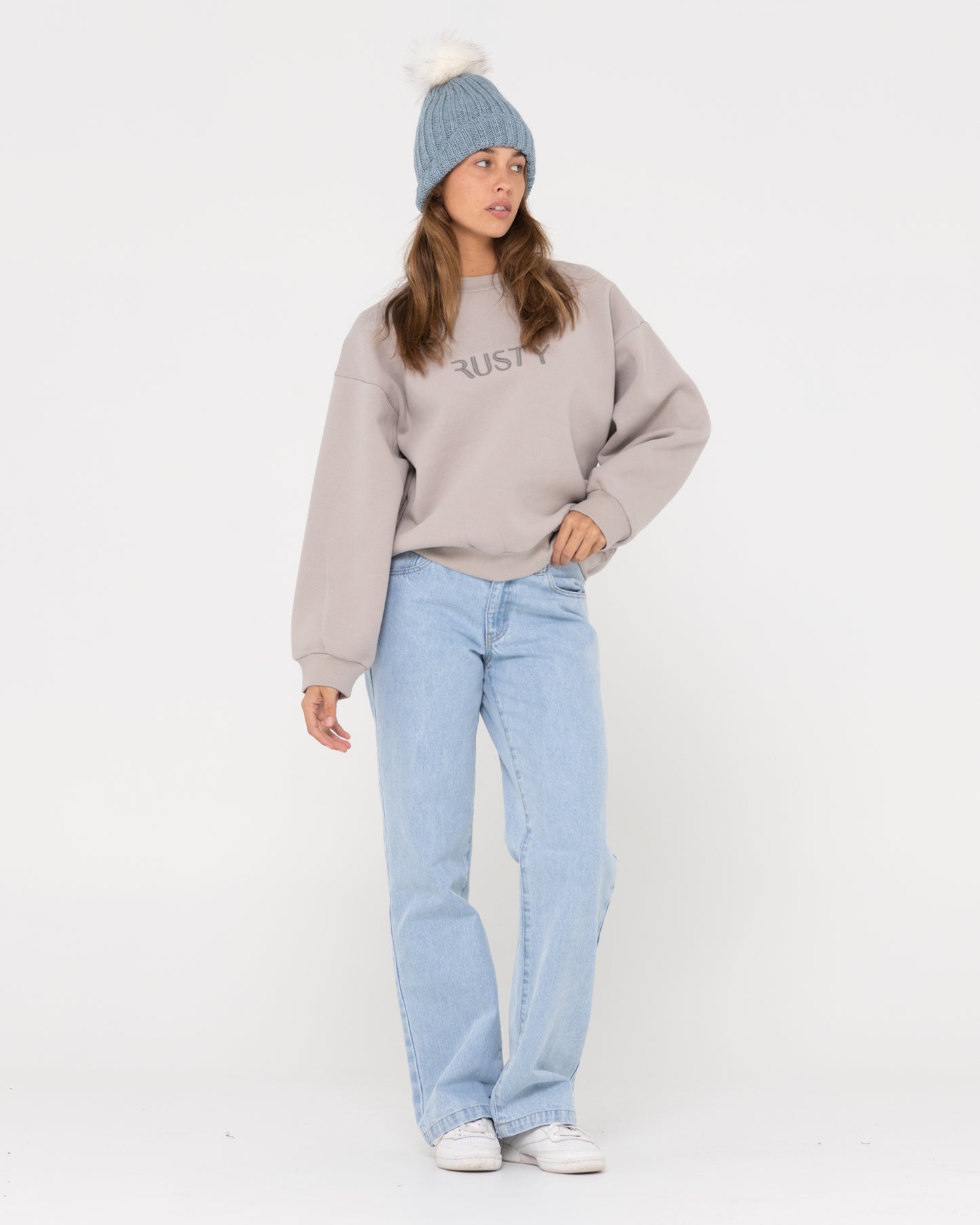 RUSTY SIGNATURE OVERSIZE CREW FLEECE
