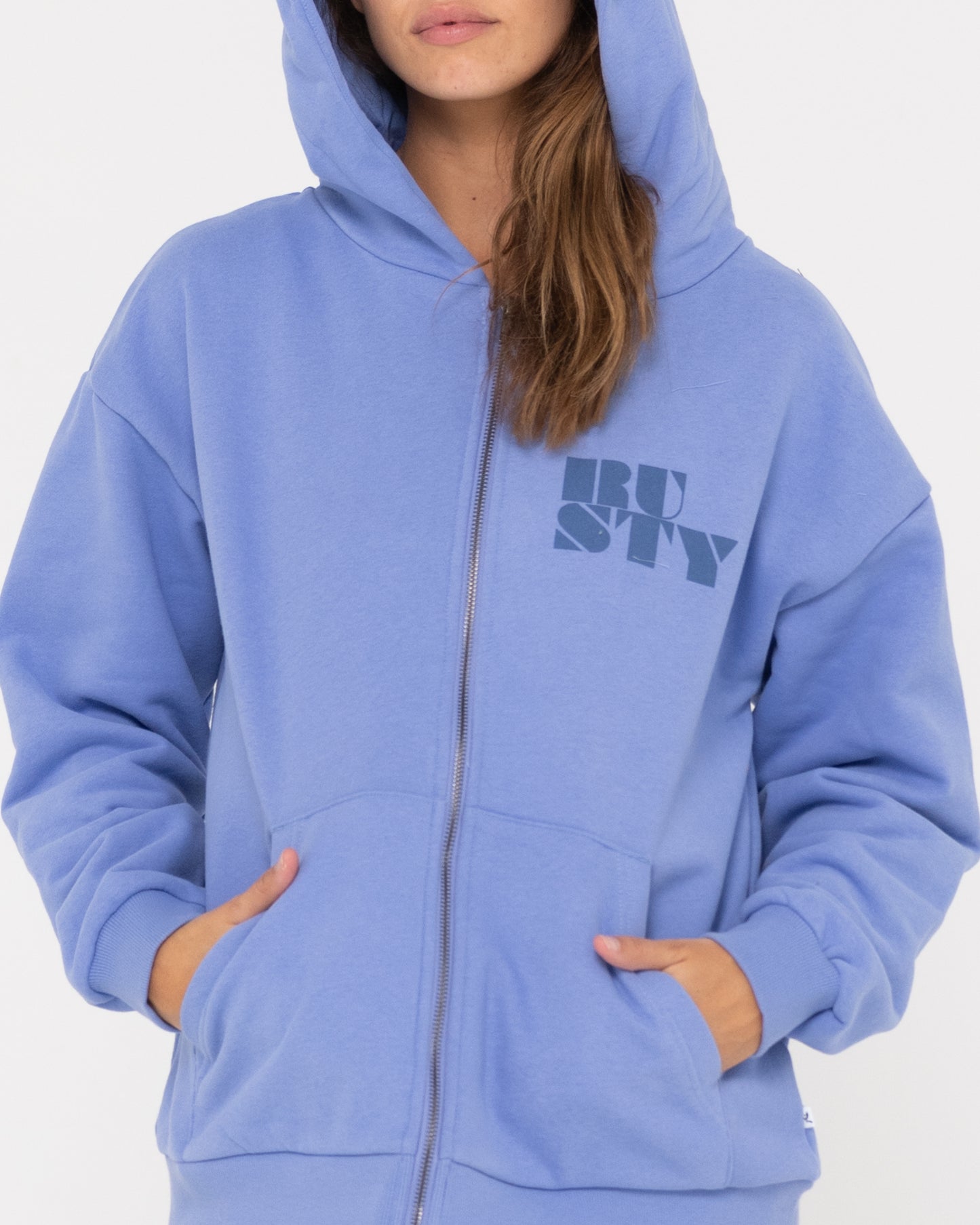 RUSTY CODE OVERSIZE ZIP HOODED FLEECE