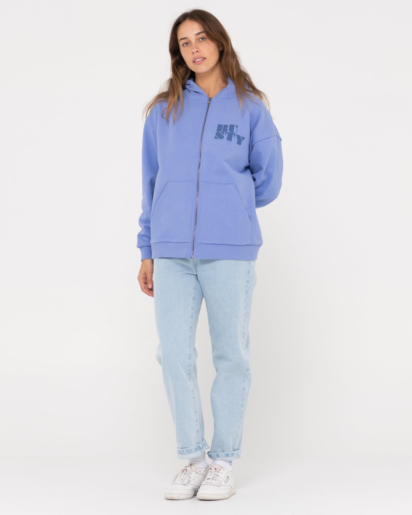 RUSTY CODE OVERSIZE ZIP HOODED FLEECE