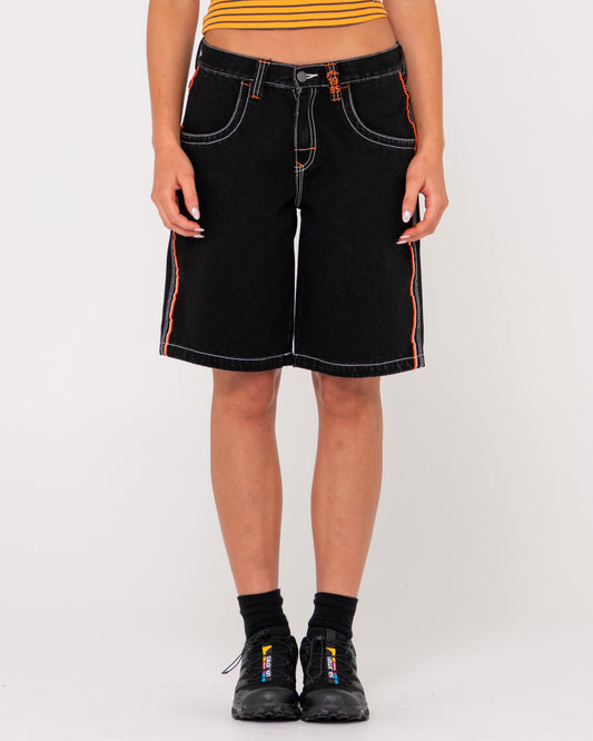 FLIP MOMMY LOW RISE WIDE LEG DENIM JORT