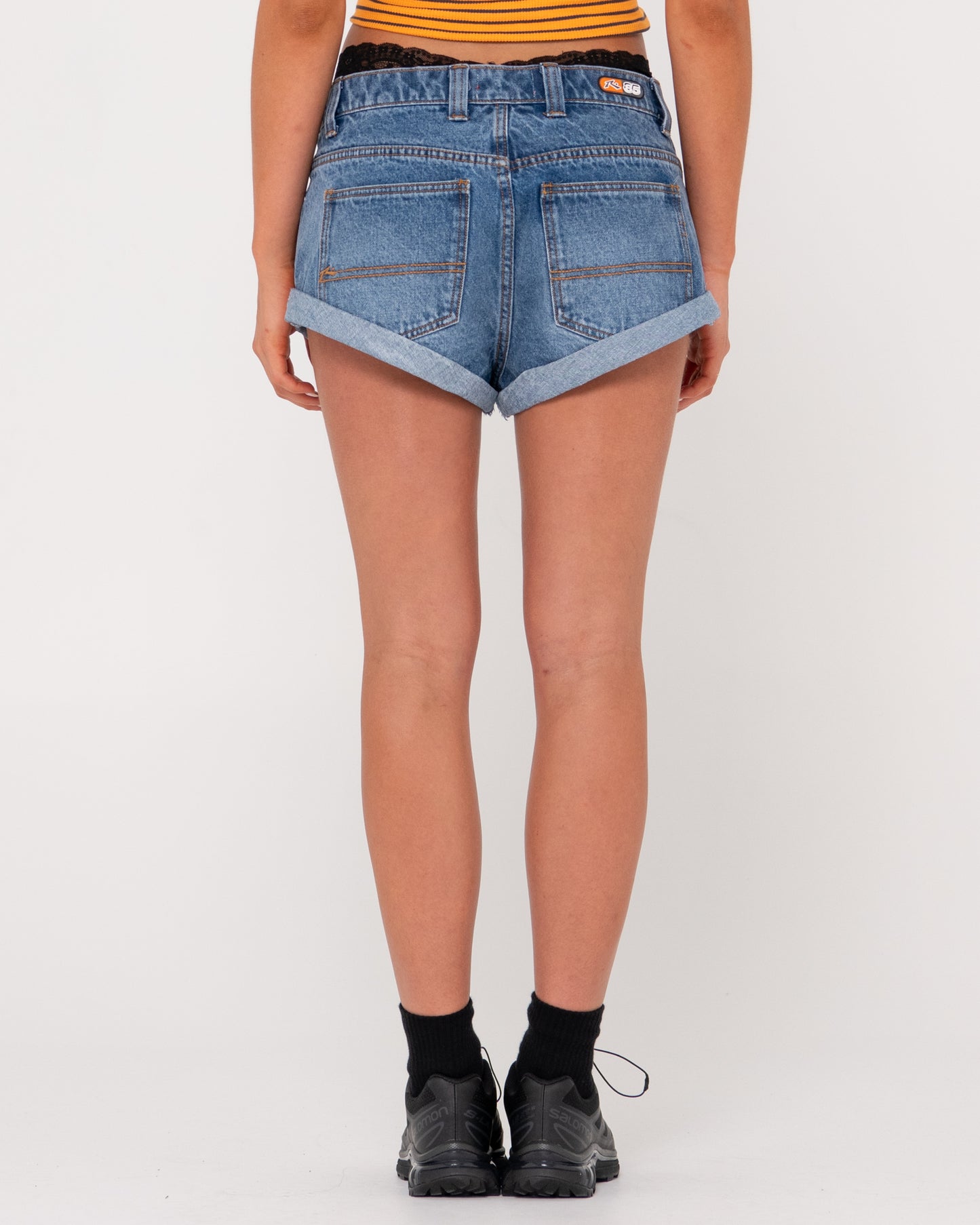 PHEONIX LOW RISE DENIM MINI SHORT