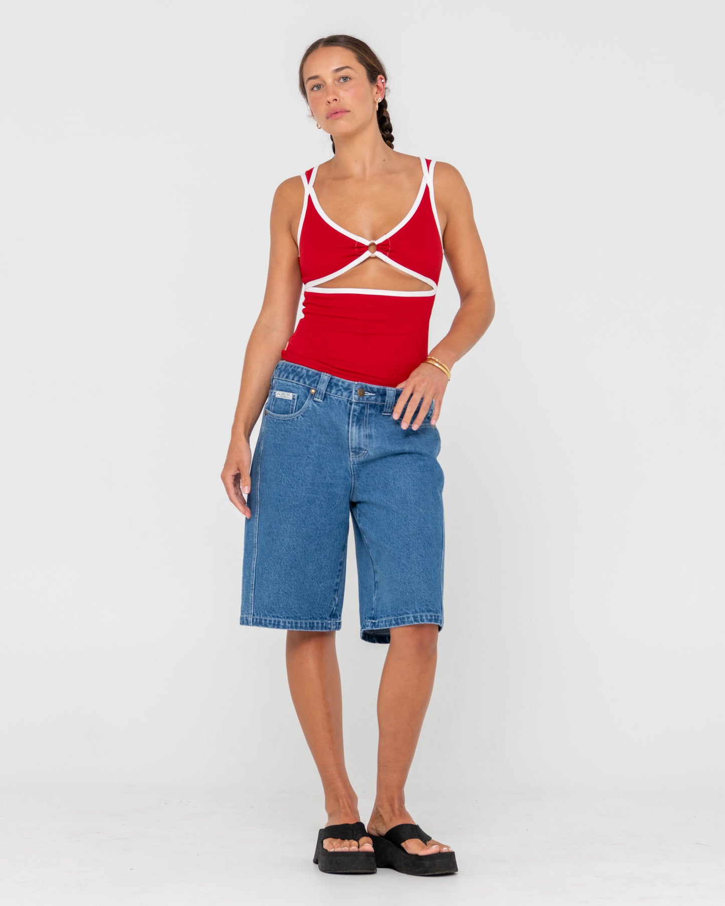 LEGLESS LOW RISE DENIM JORT