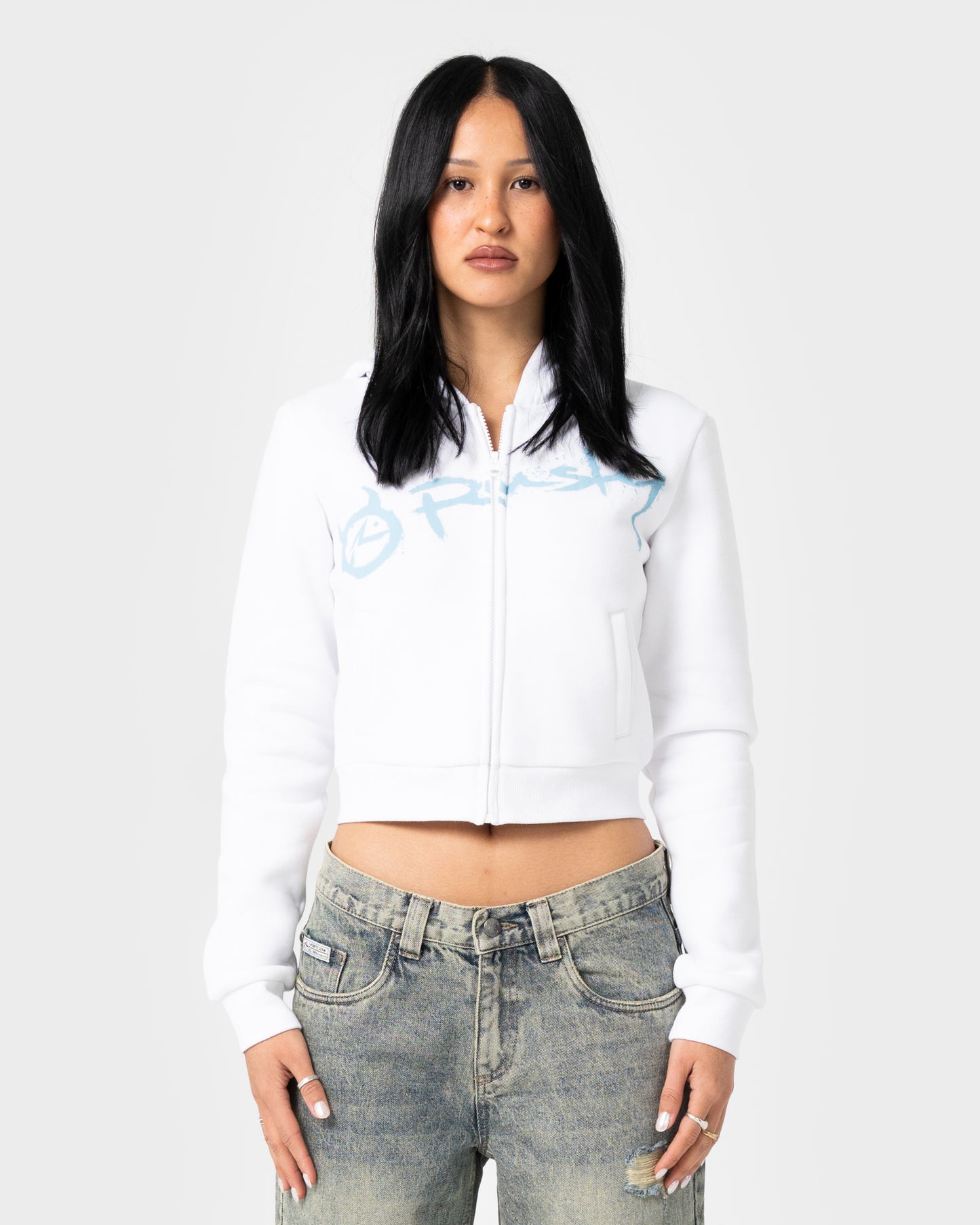 MCCOP CROP ZIP THRU HOODED FLEECE