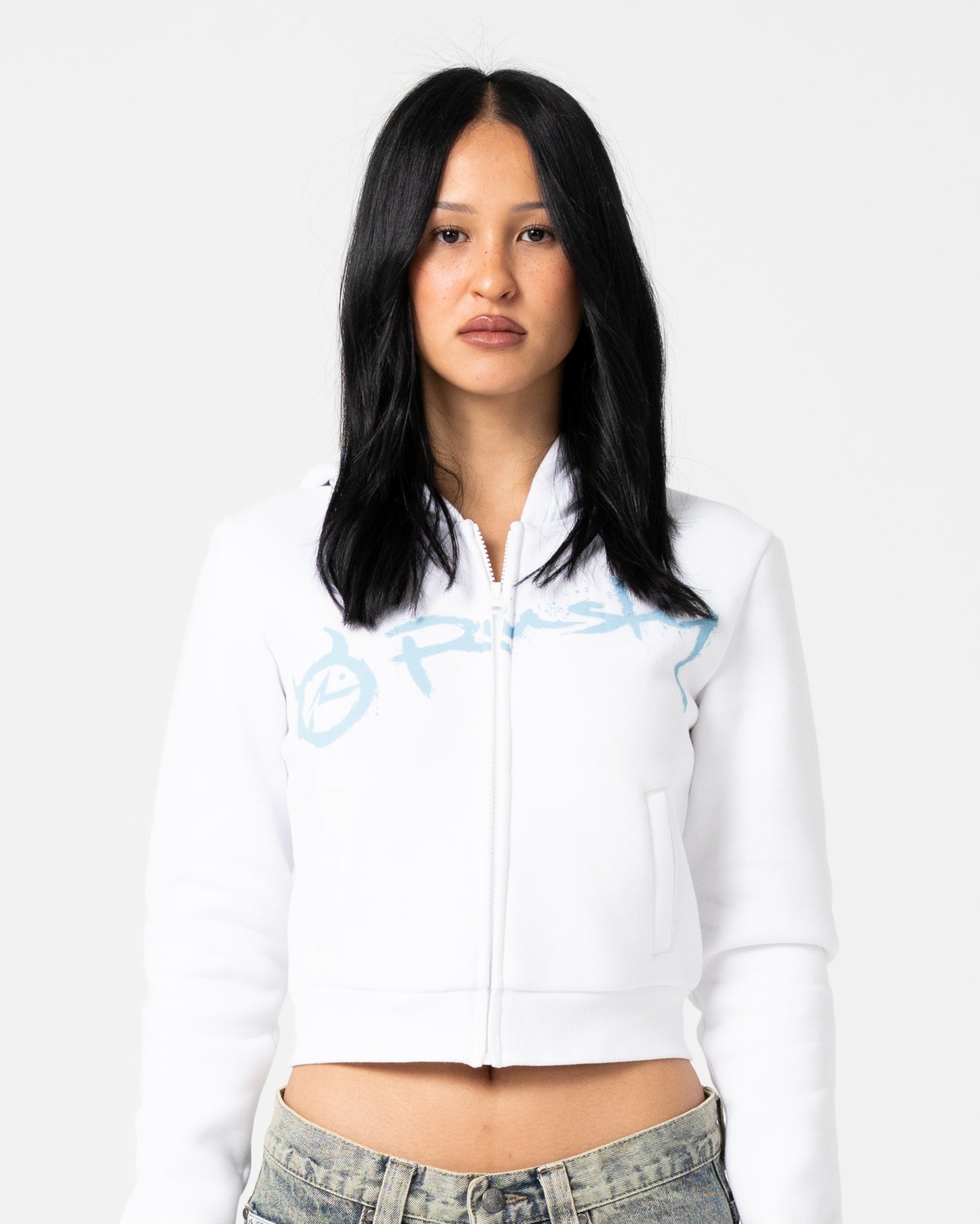MCCOP CROP ZIP THRU HOODED FLEECE