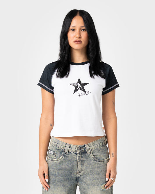 STARRED DEVIL RAGLAN BABY TEE