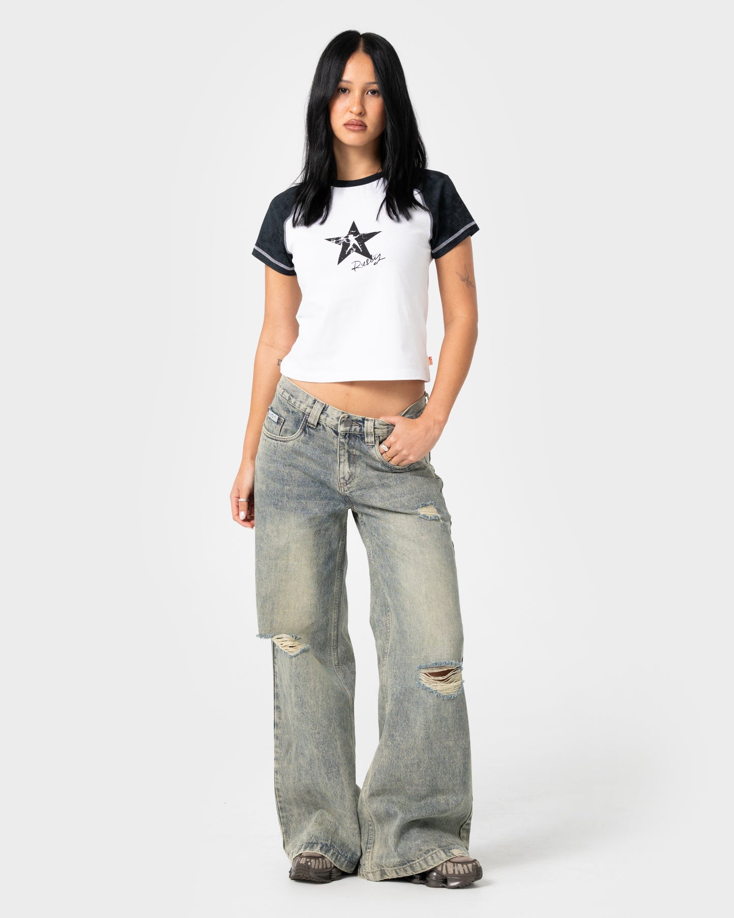 STARRED DEVIL RAGLAN BABY TEE