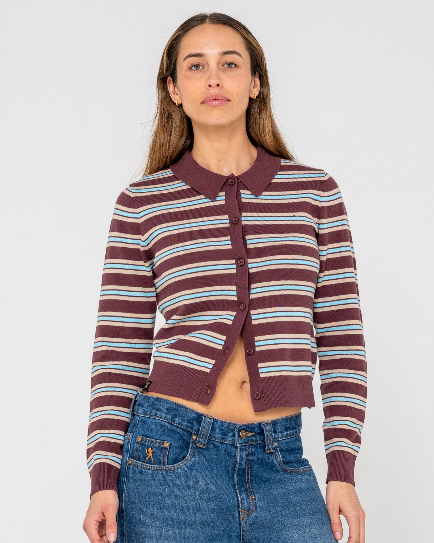 EXTRA CREDIT BUTTON UP CARDIGAN