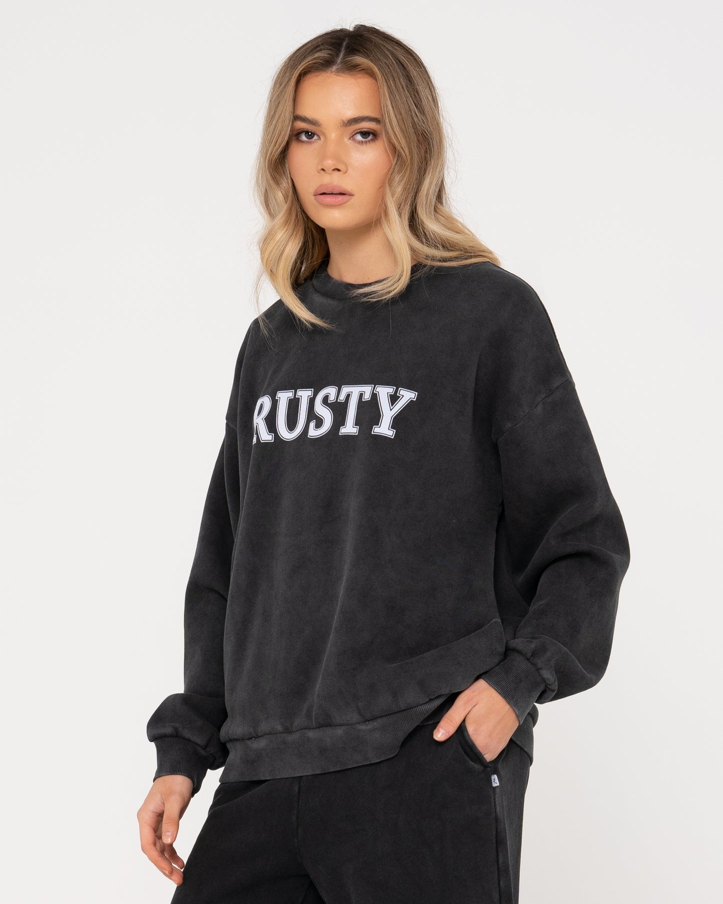 RUSTY OVERSIZE CREW FLEECE