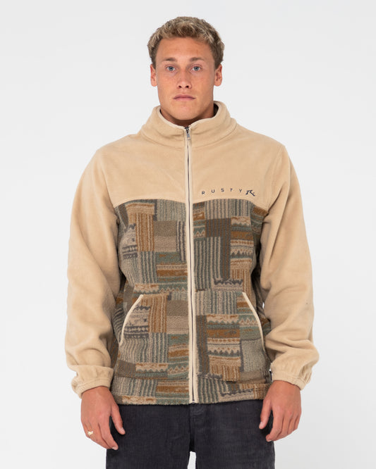 SHAG PANELED FULL ZIP FLEECE