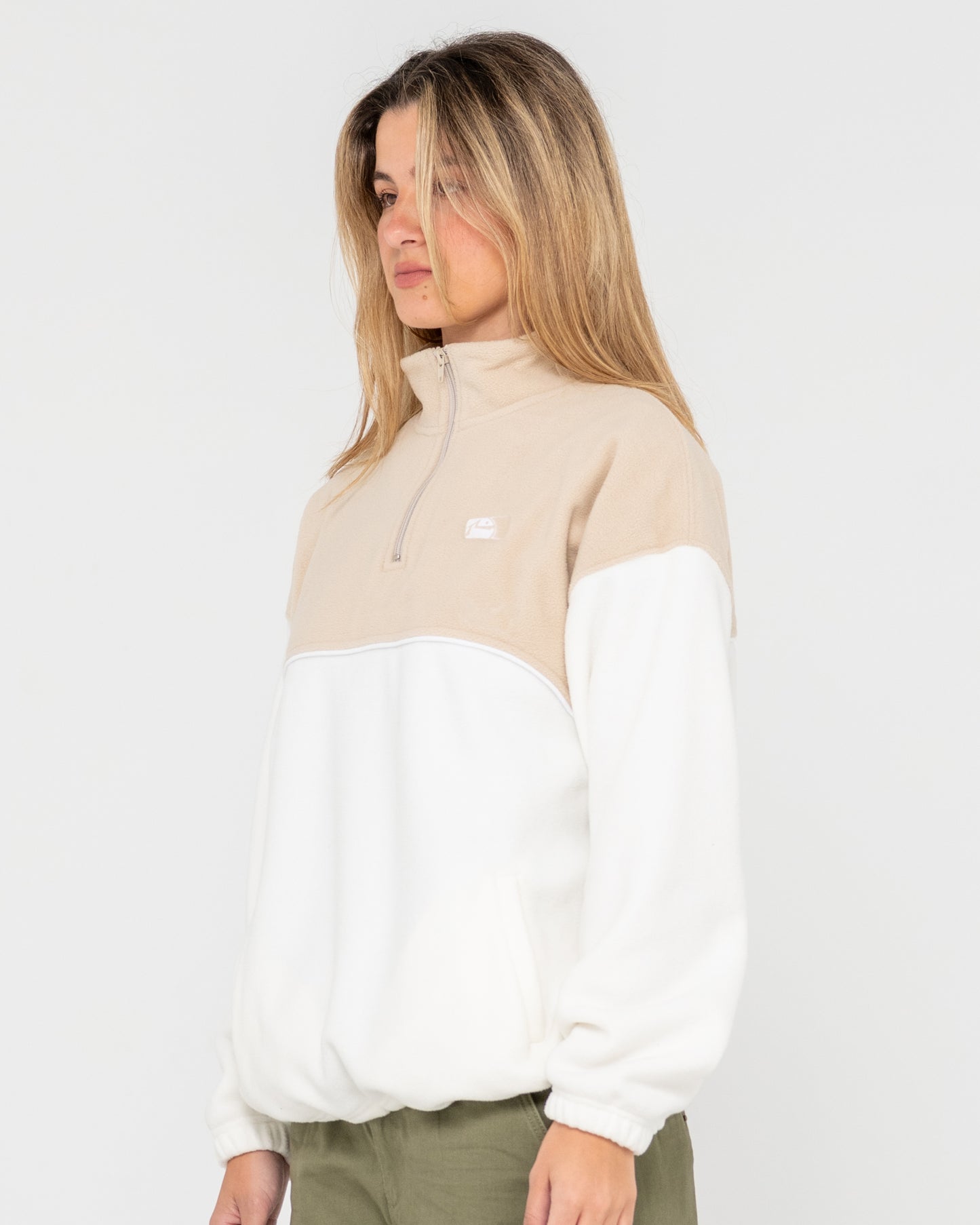 TONAL DIVISION HALF ZIP POLAR FLEECE