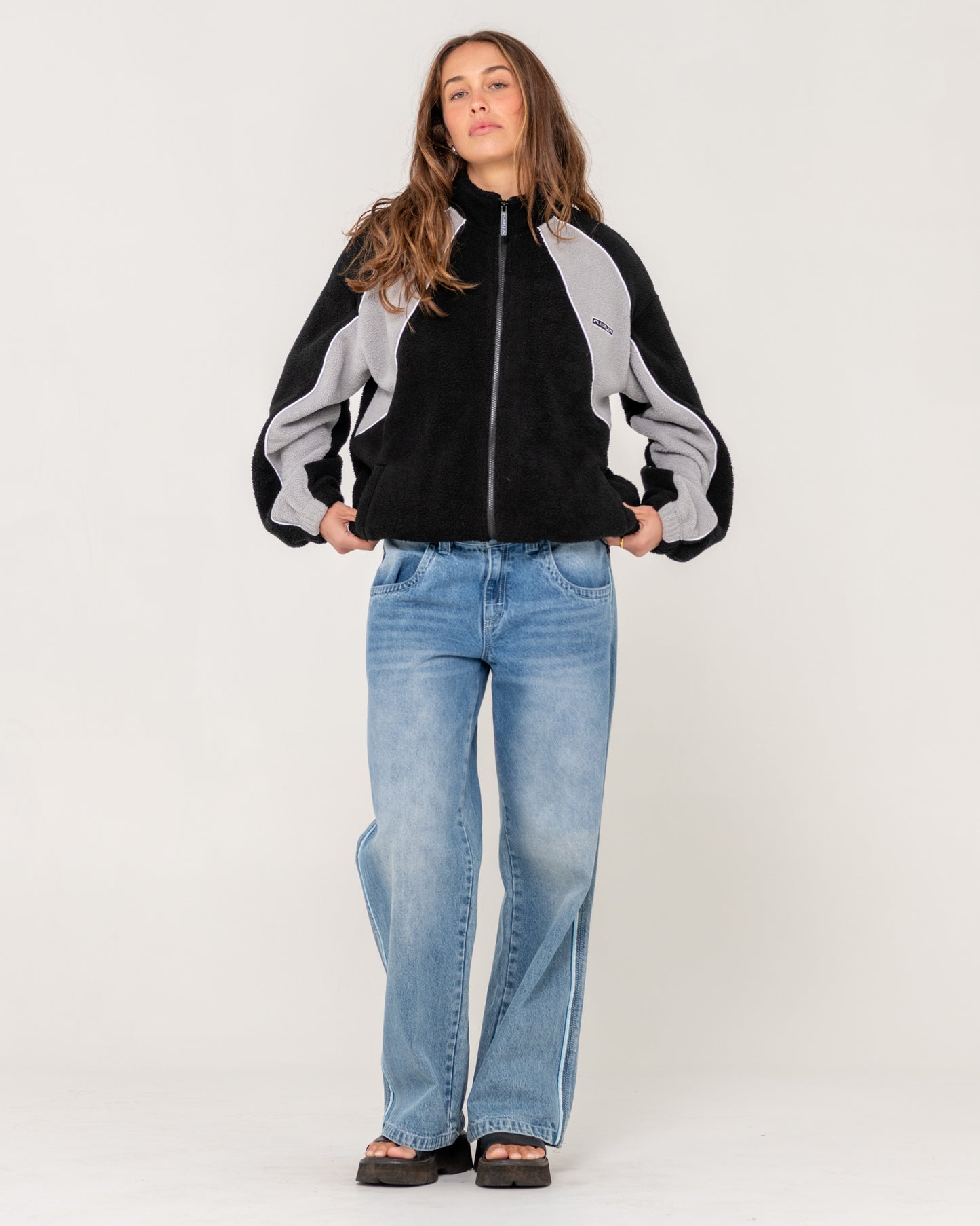 TWO TIDES ZIP THROUGH SHERPA FLEECE