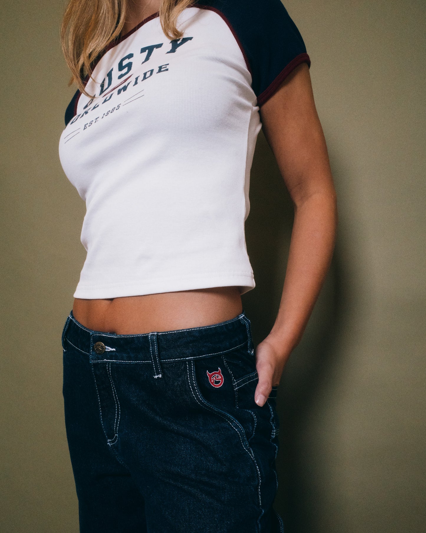 MR WORLDWIDE RAGLAN SKIMMER TEE