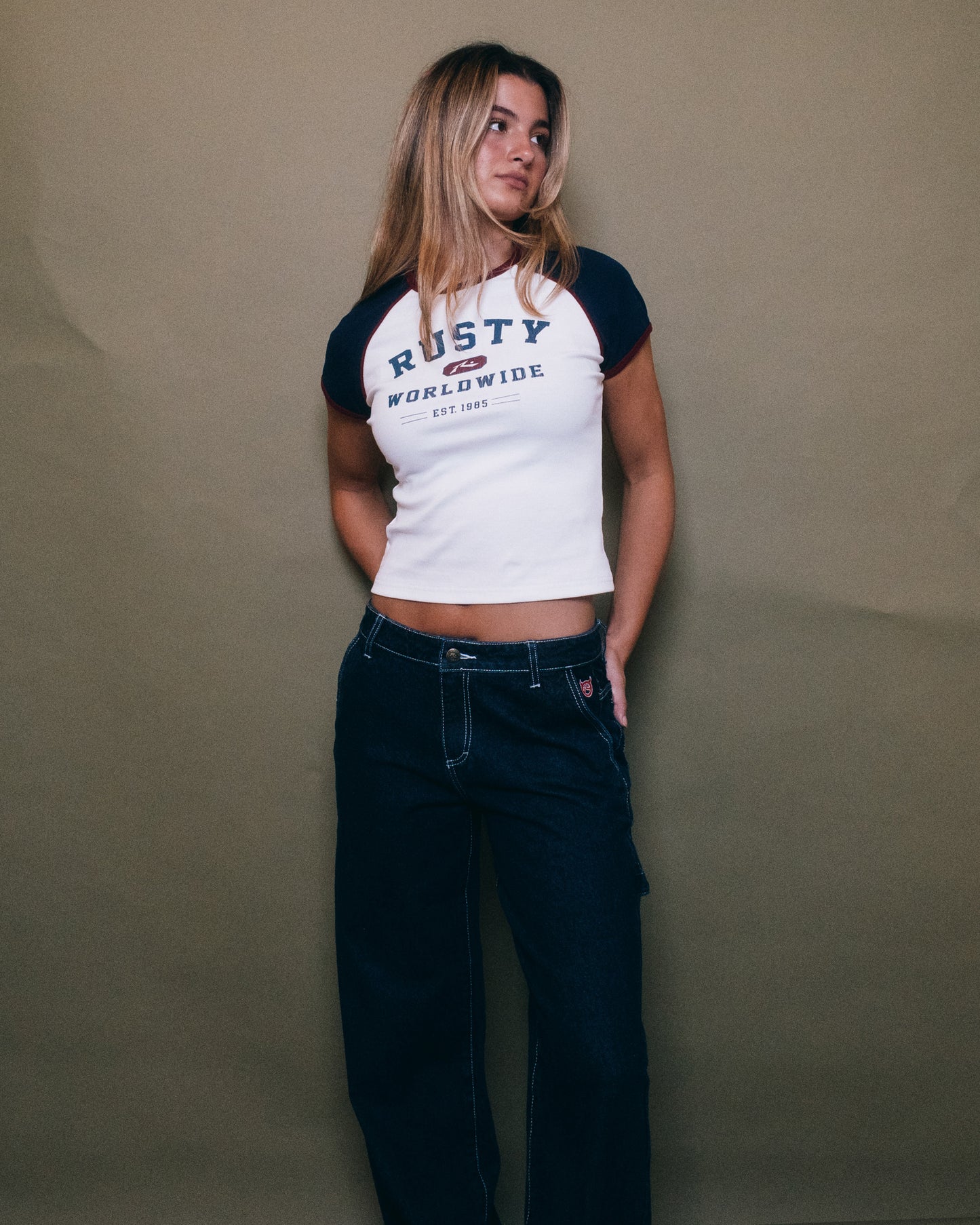 MR WORLDWIDE RAGLAN SKIMMER TEE
