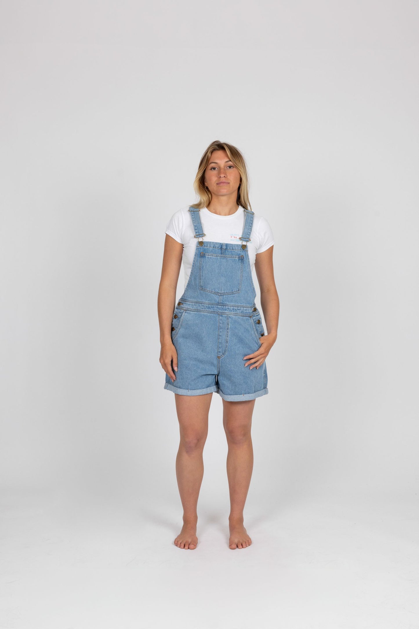 ACE DENIM OVERALL SHORTS