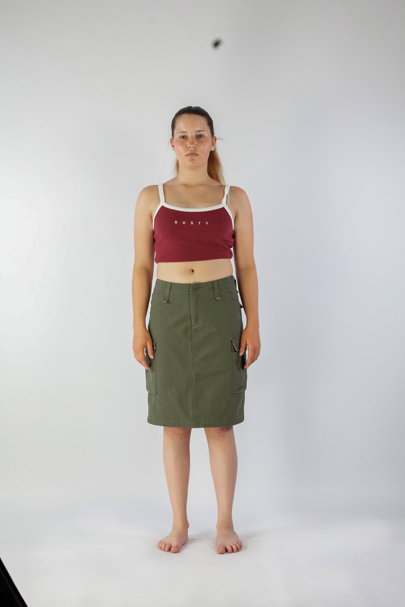 TANK GIRL LOW RISE MIDI SKIRT