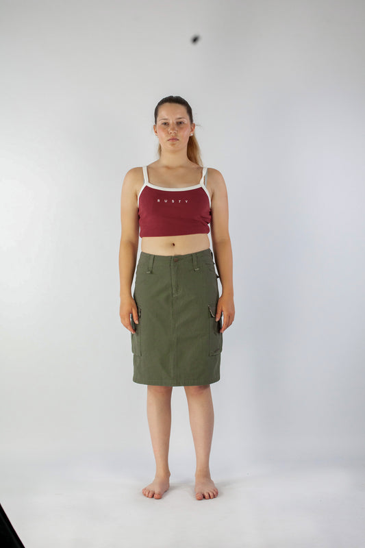 TANK GIRL LOW RISE MIDI SKIRT